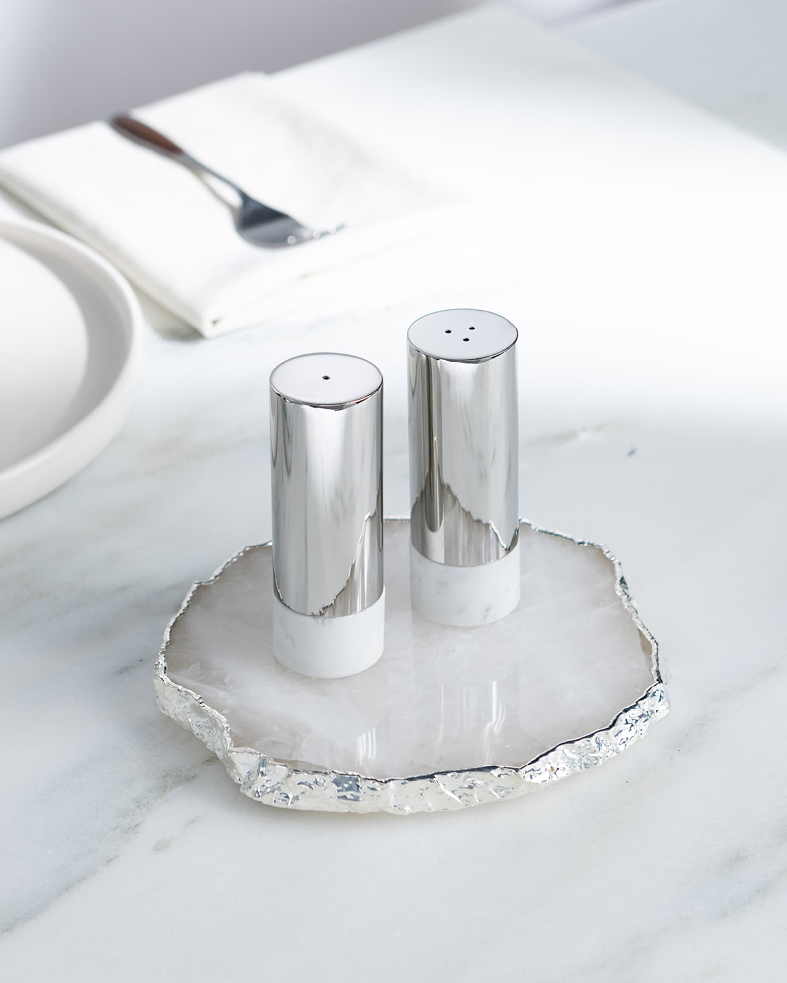 Dual Marble Salt & Pepper Shakers  1