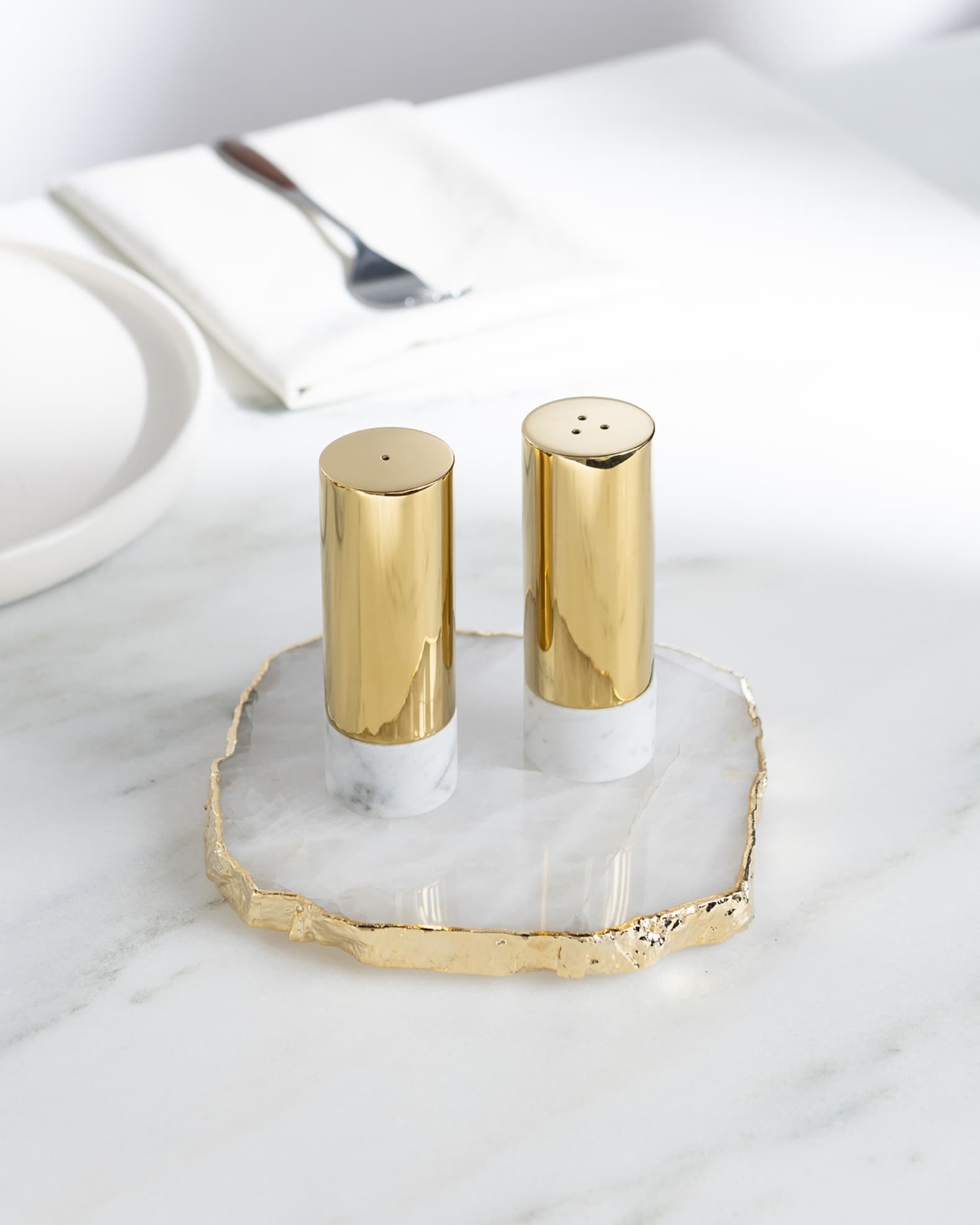 Dual Marble Salt & Pepper Shakers  1