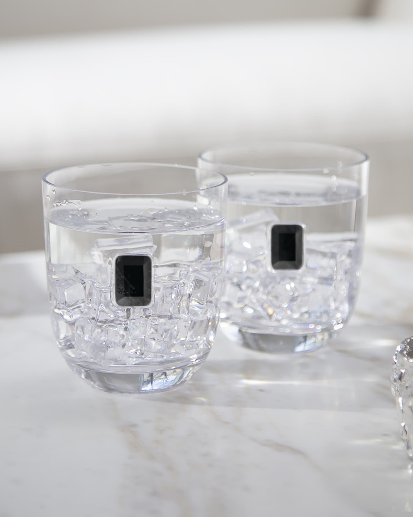 Luna Elevo Double Old-Fashioned Obsidian Glasses, Set of 2  1