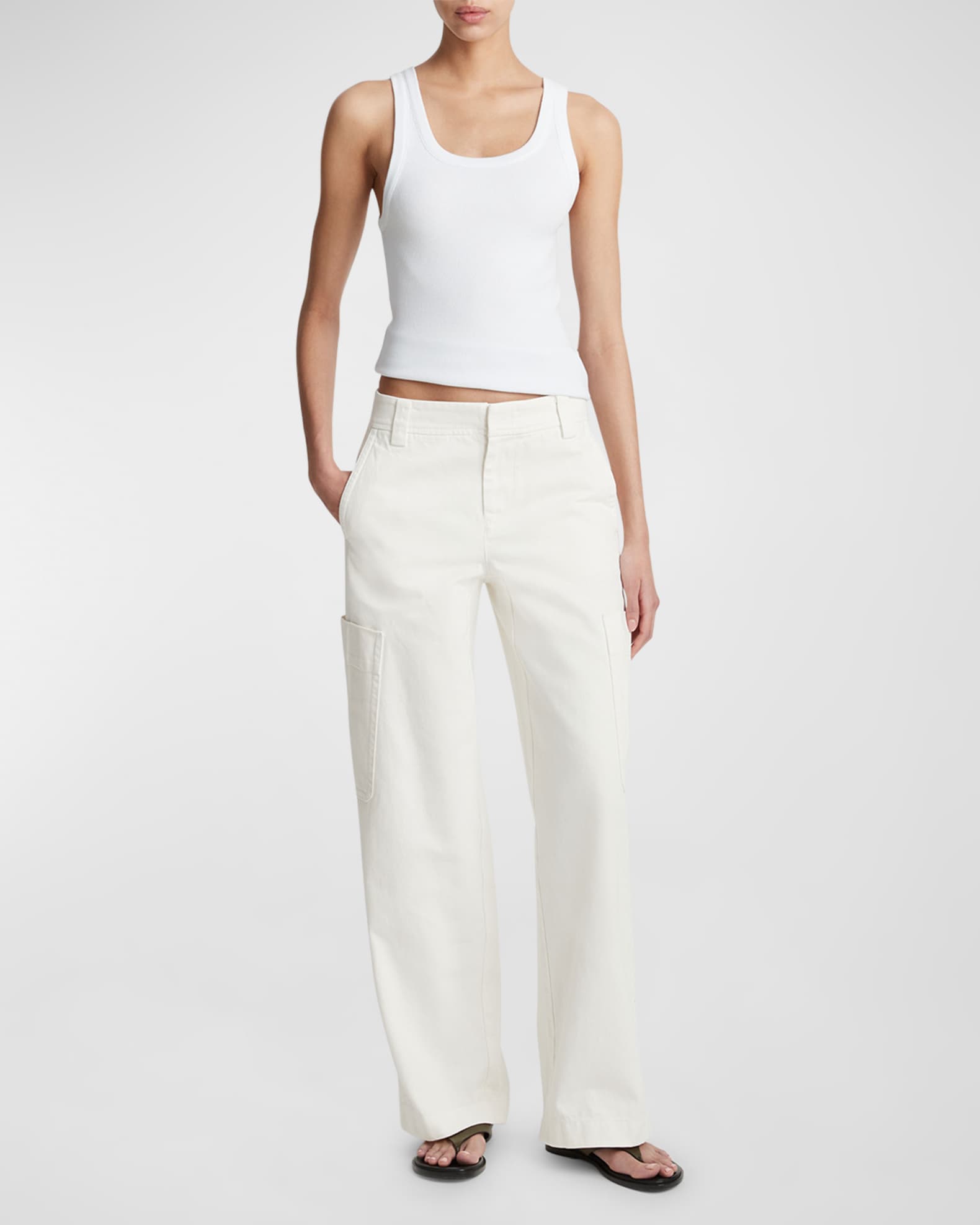 Scoop-Neck Ribbed Tank Top 1