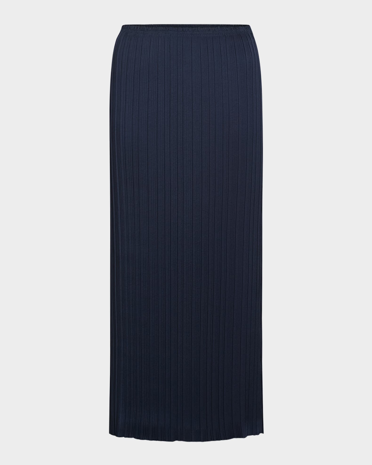 Pleated Straight Pull-On Midi Skirt 0