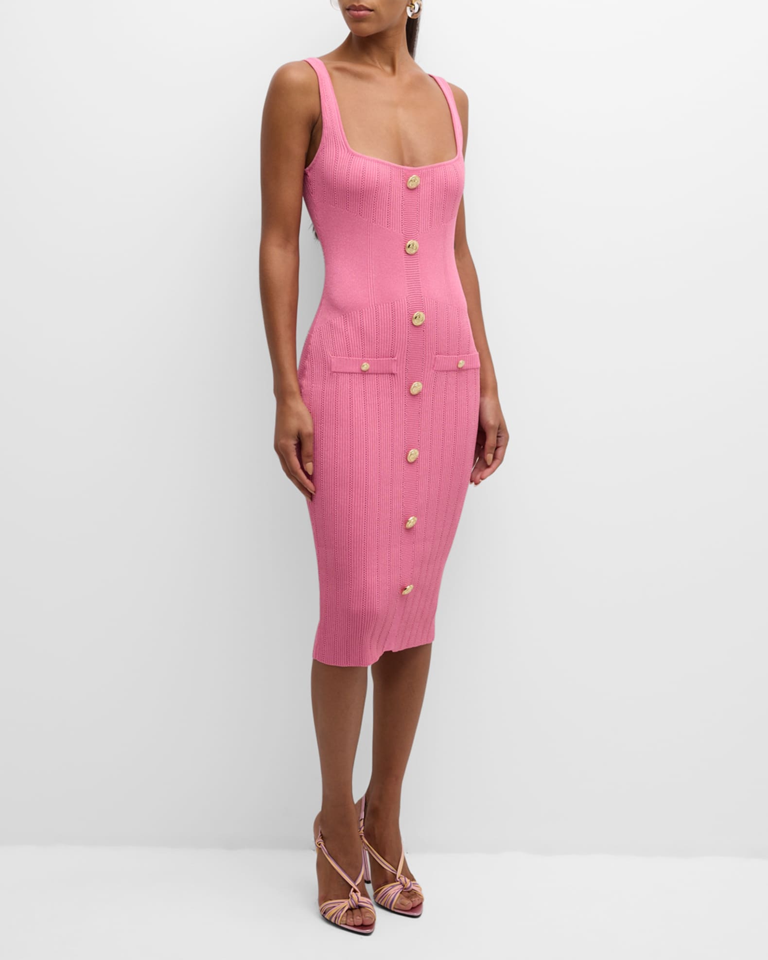 Retrofete Laney Metallic Knit Midi Bodycon Dress | Neiman Marcus