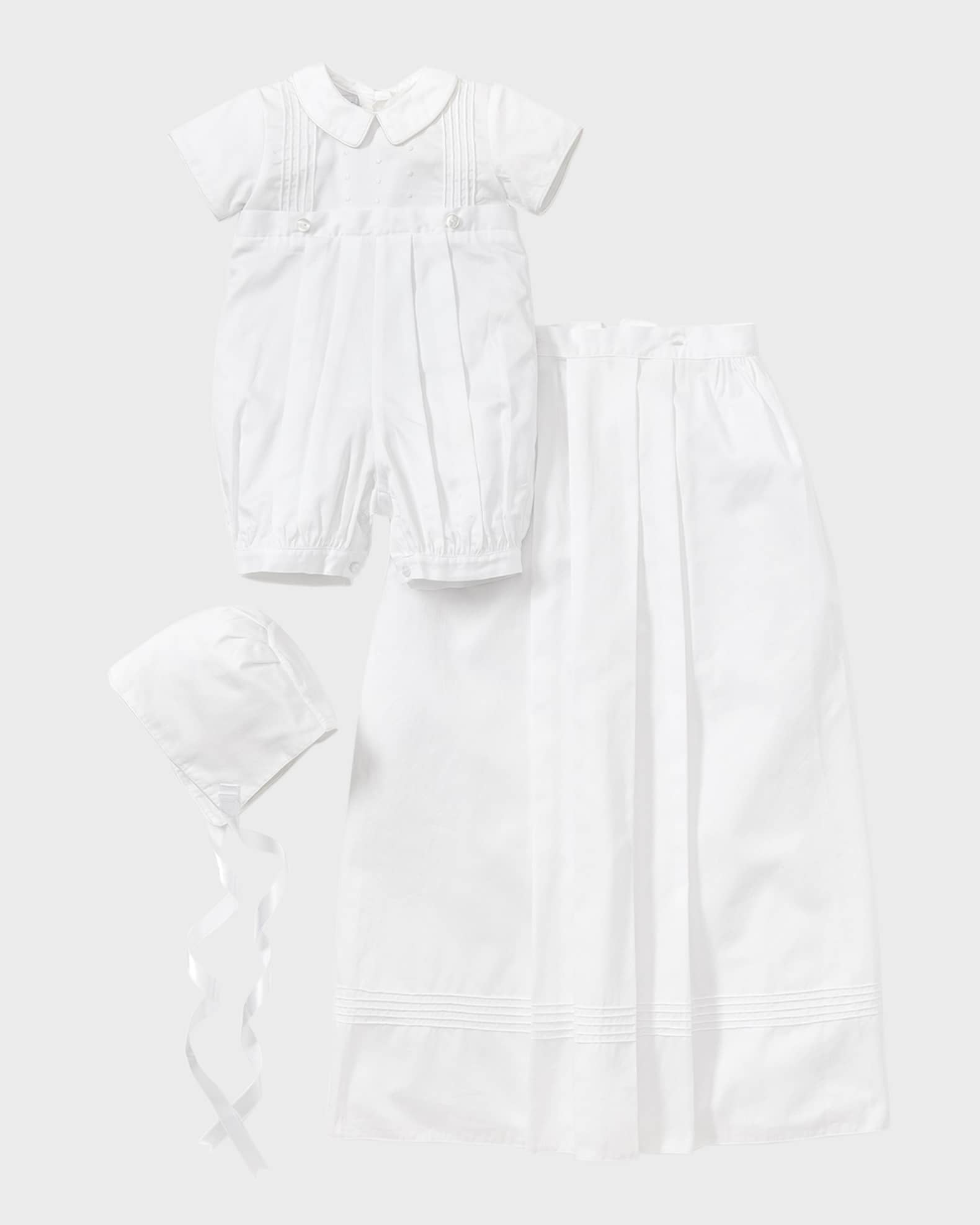 Kid's Graham Christening Button Off Gown, Size 0M-12M 0