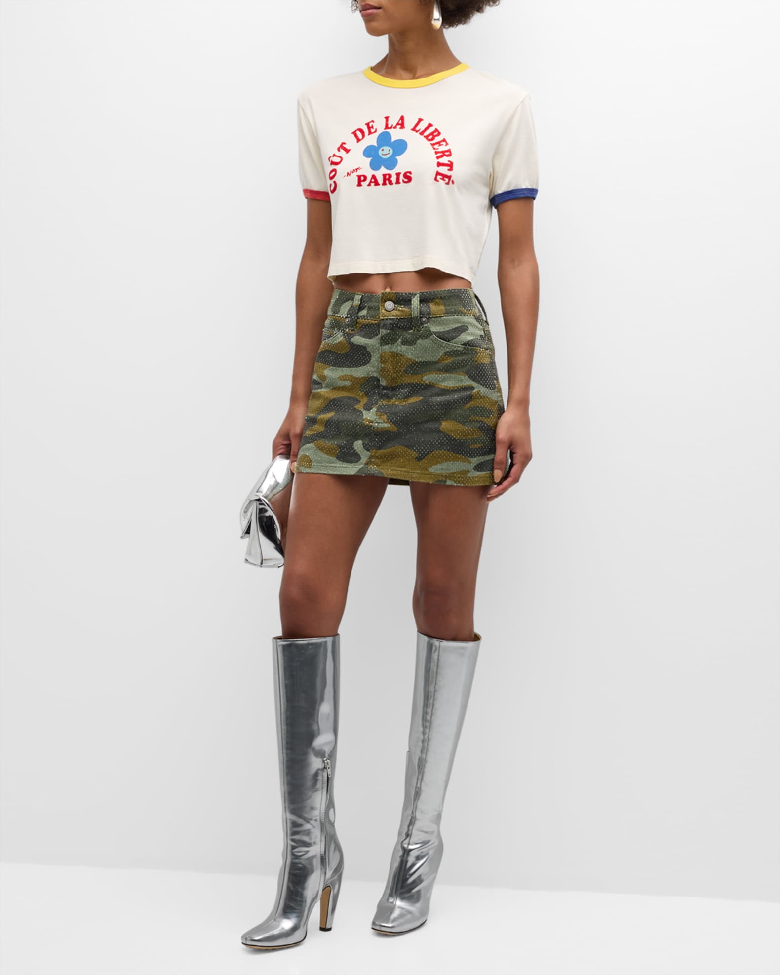 Doutzen Flower Paris Cropped Ringer Tee 1
