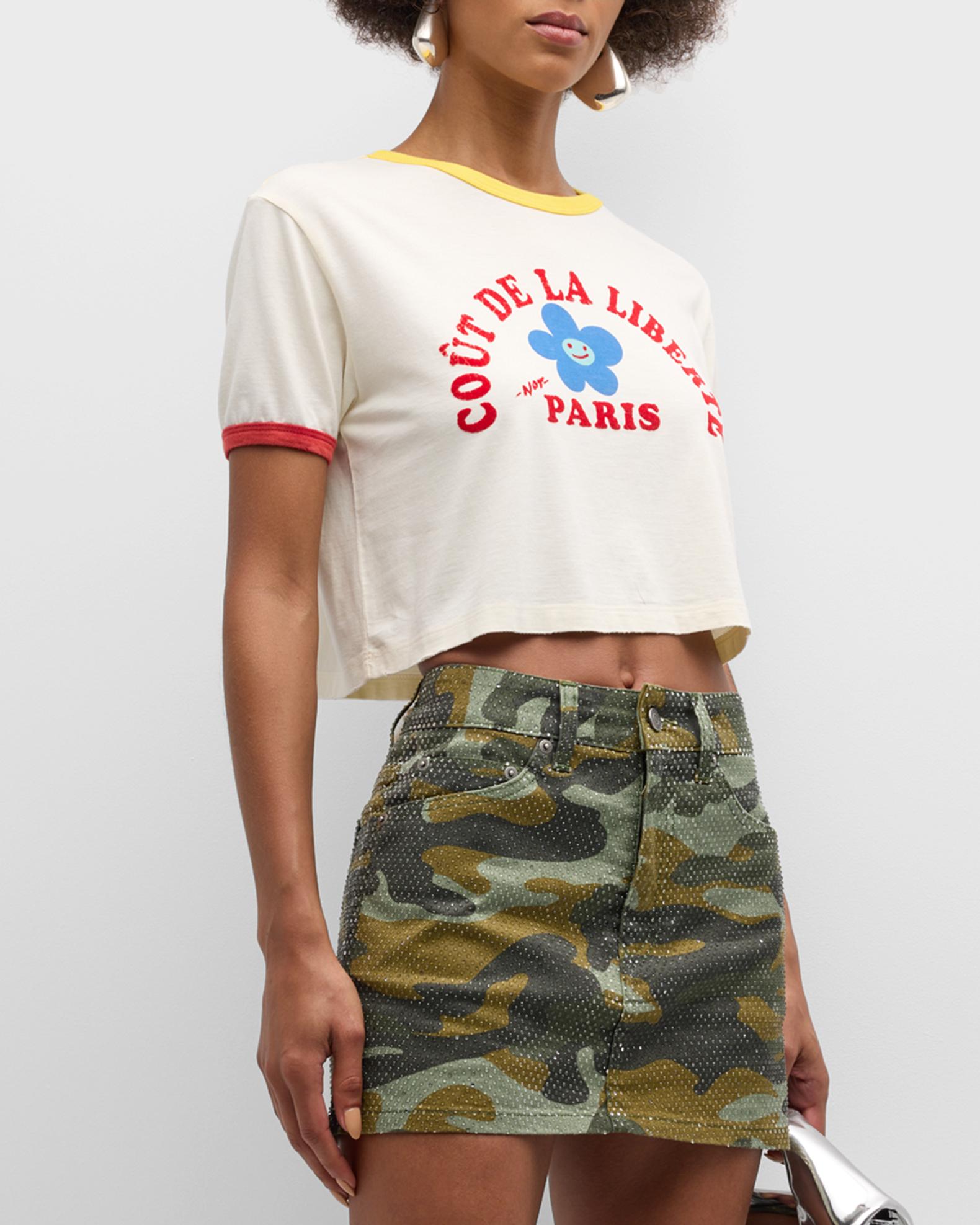 Cout De La Liberte Doutzen Flower Paris Cropped Ringer Tee | Neiman Marcus