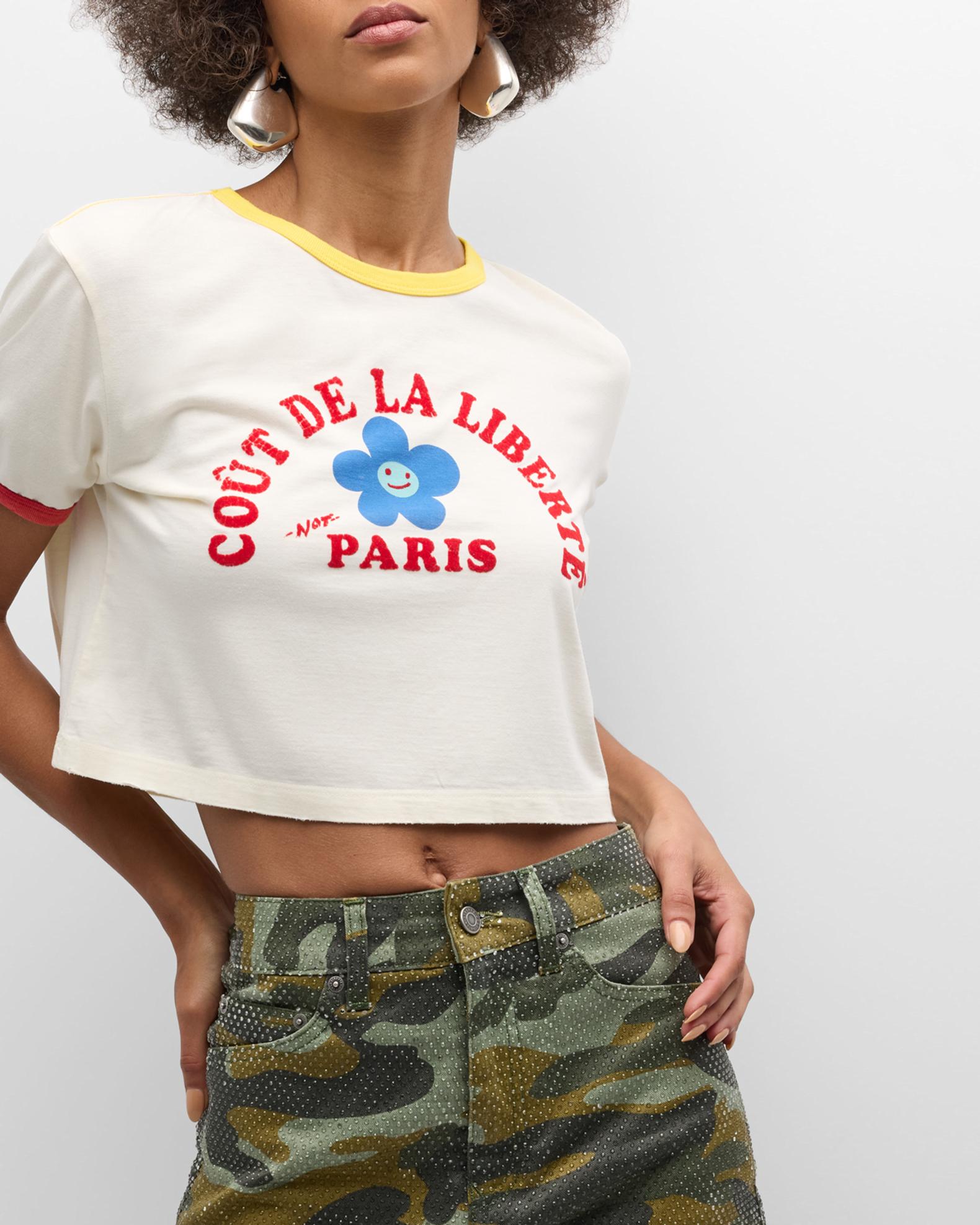 Cout De La Liberte Doutzen Flower Paris Cropped Ringer Tee | Neiman Marcus