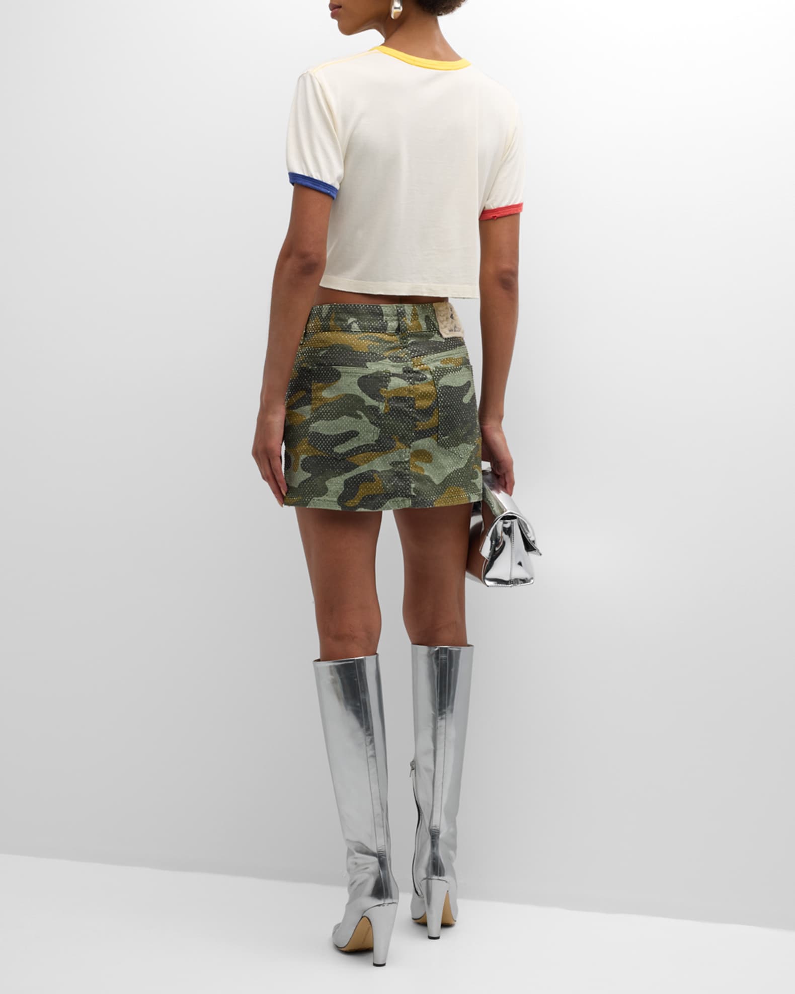 Penelope Crystal Camo Mini Skirt