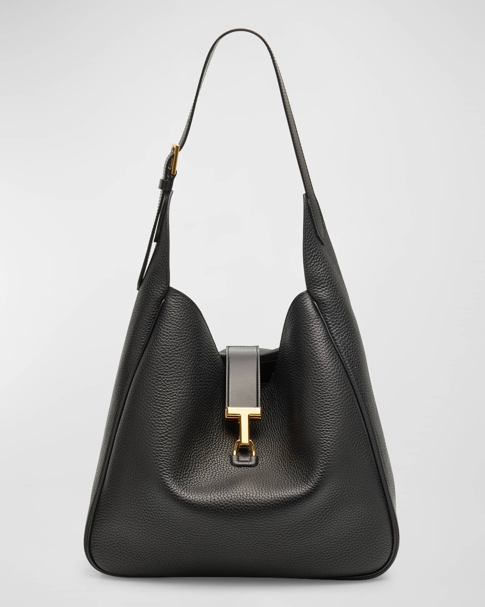 Leather Monarch Large Hobo Tom Ford Black