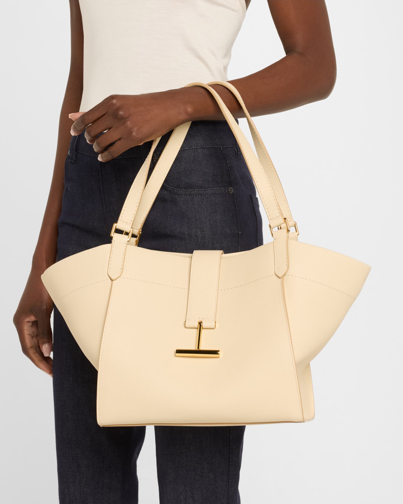 Tara Medium Grain Leather Tote Bag 1