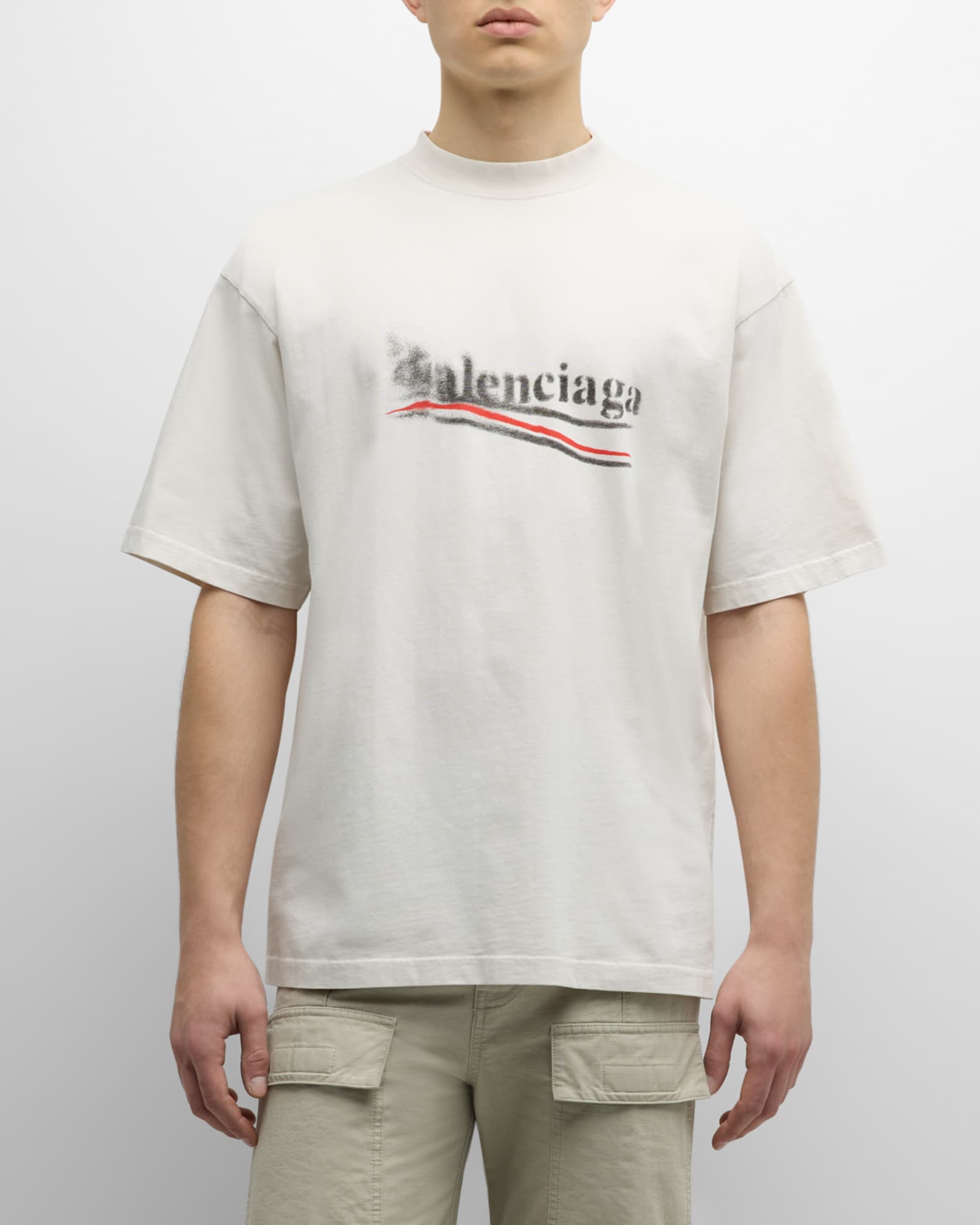 【ファッション通販】 Men's Balenciaga Political Marcus Neiman | T-Shirt Logo Campaign トップス