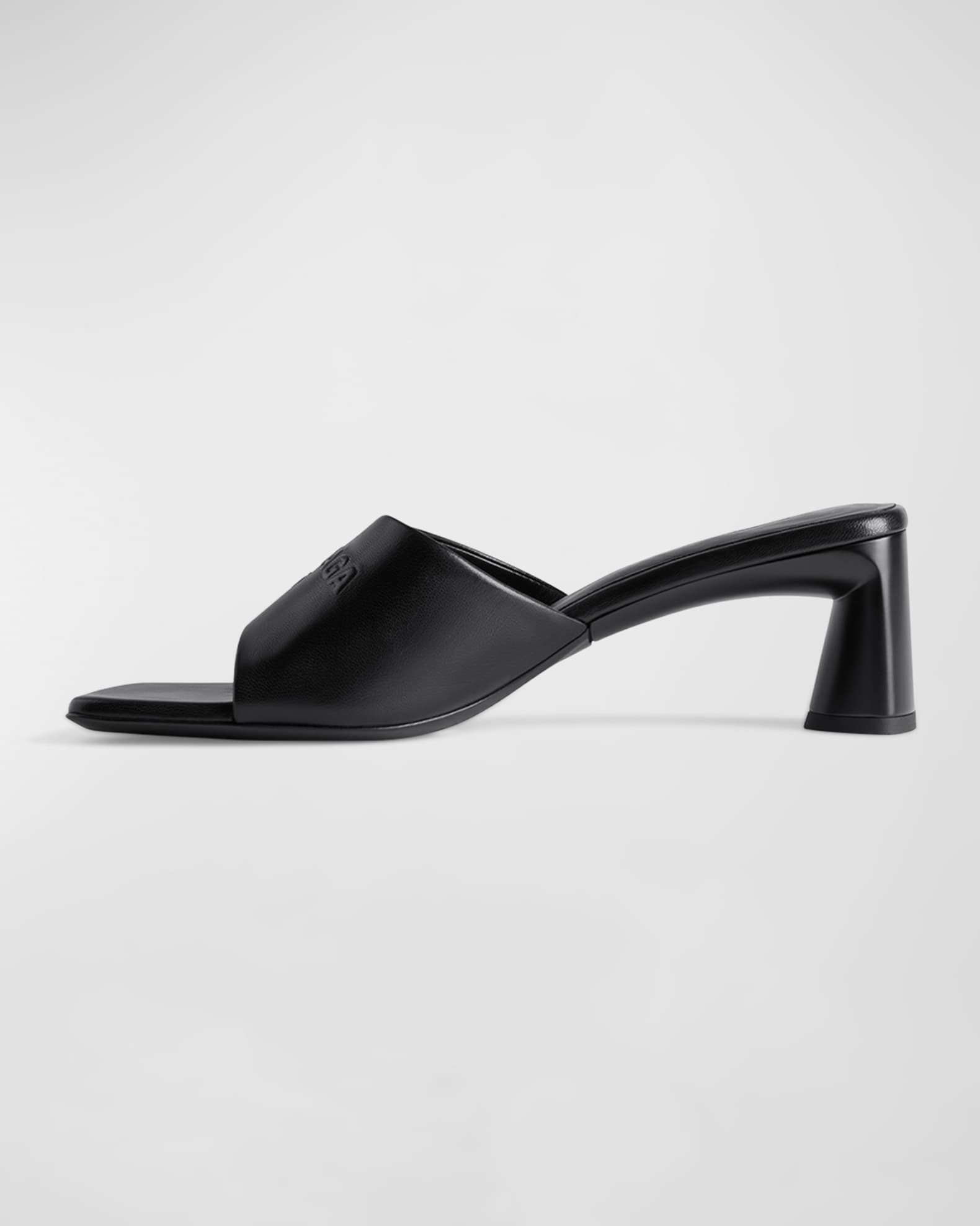Balenciaga Dutyfree Leather Logo Mule Sandals | Neiman Marcus