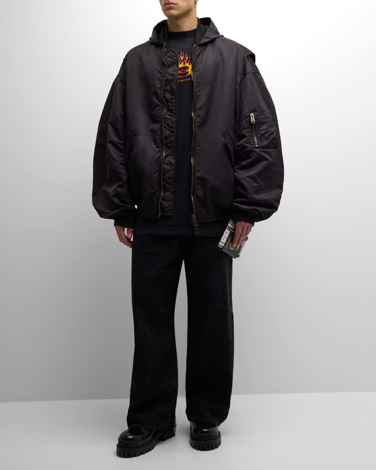Men's Light Hooded Bomber Jacket 1