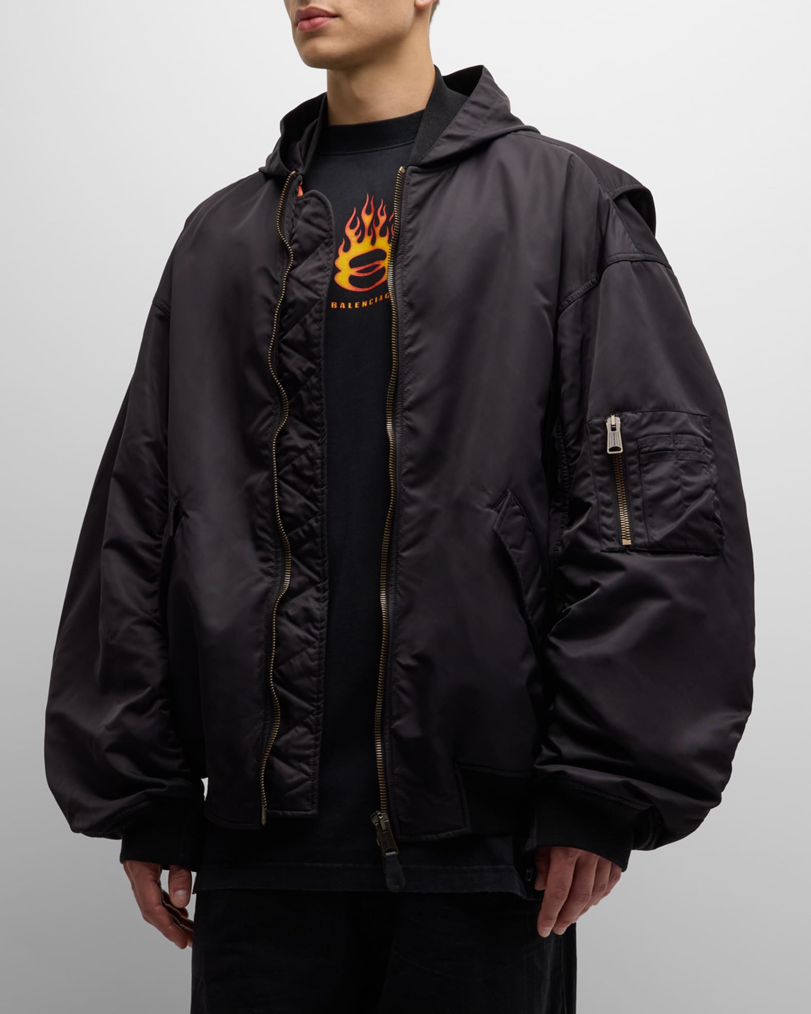 Men s Light Hooded Bomber Jacket