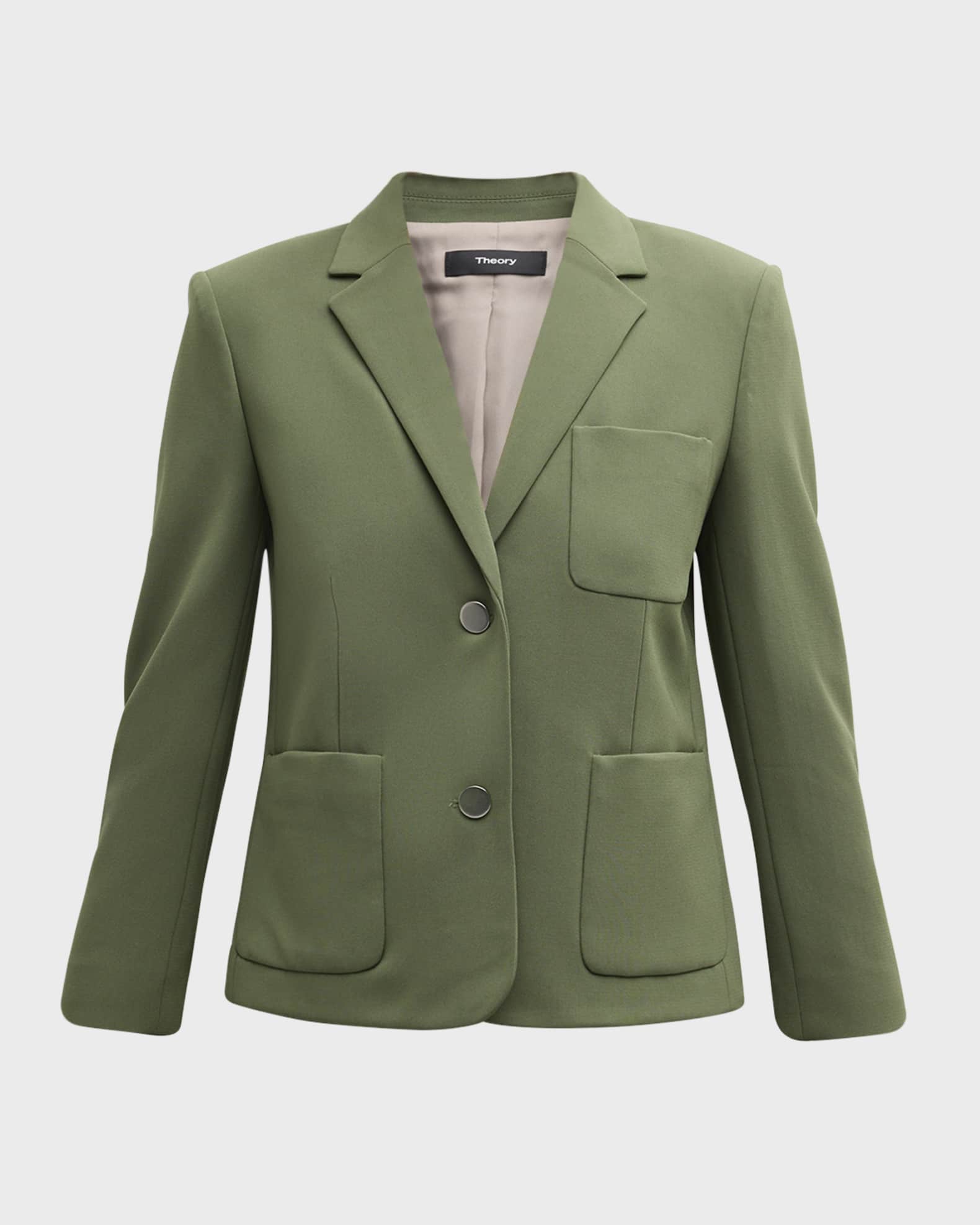 Patch Pocket Shrunken Crepe Jacket