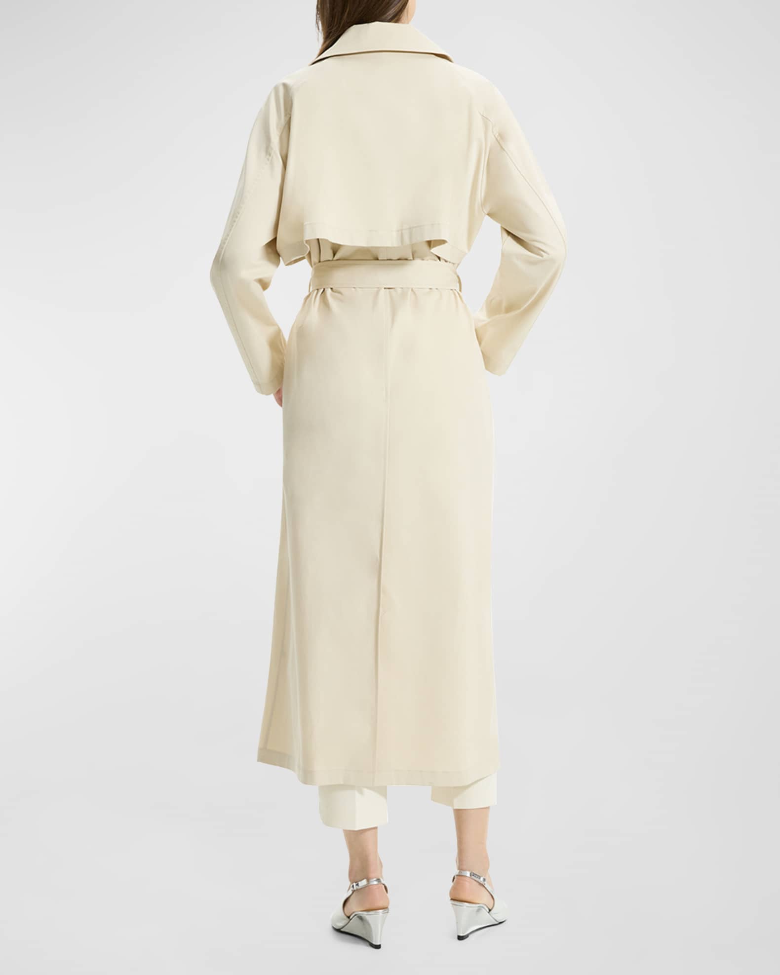Theory Single-Breasted Wrap Trench Coat | Neiman Marcus