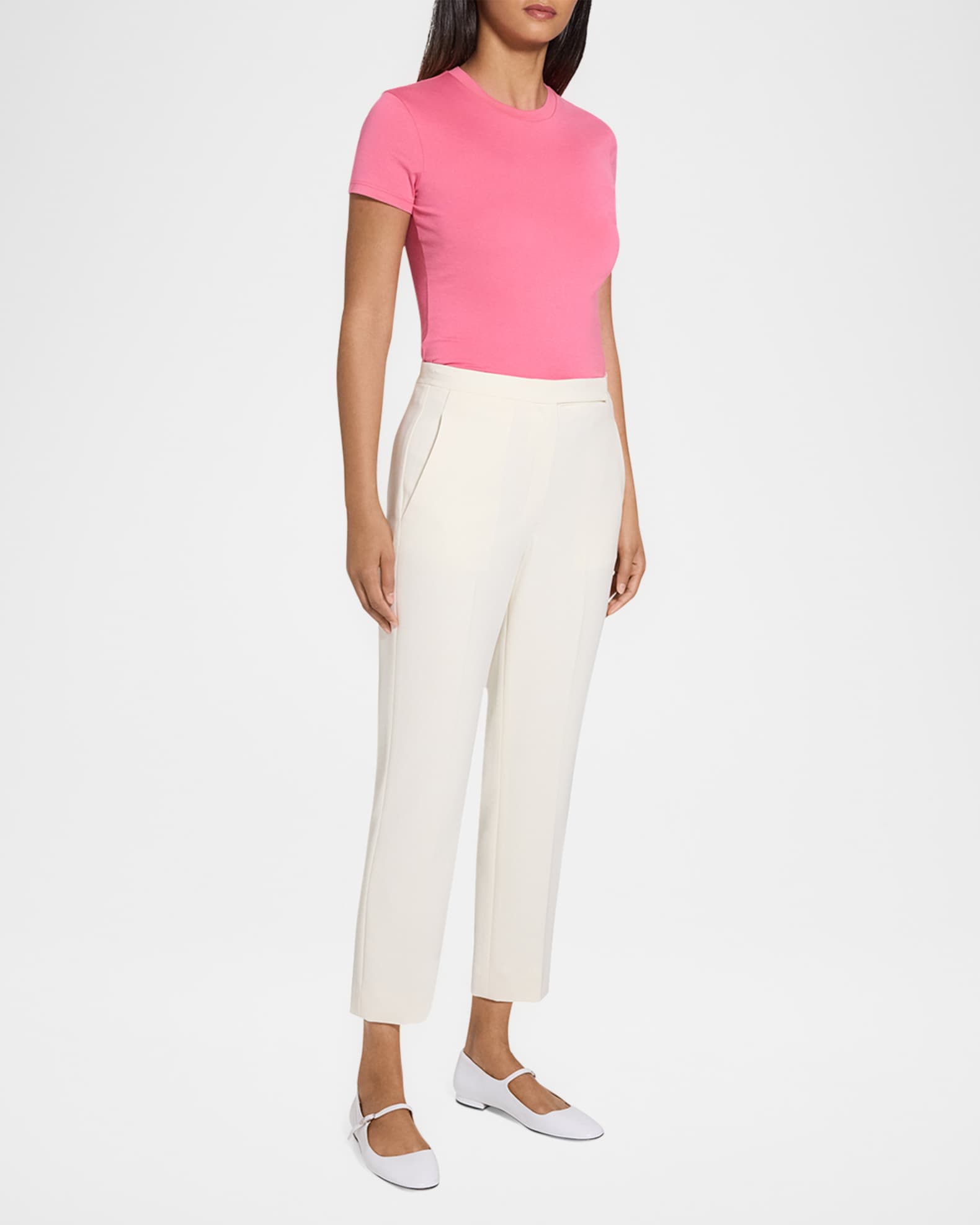 High-Waist Slim Cropped Admiral Crepe Pants 1