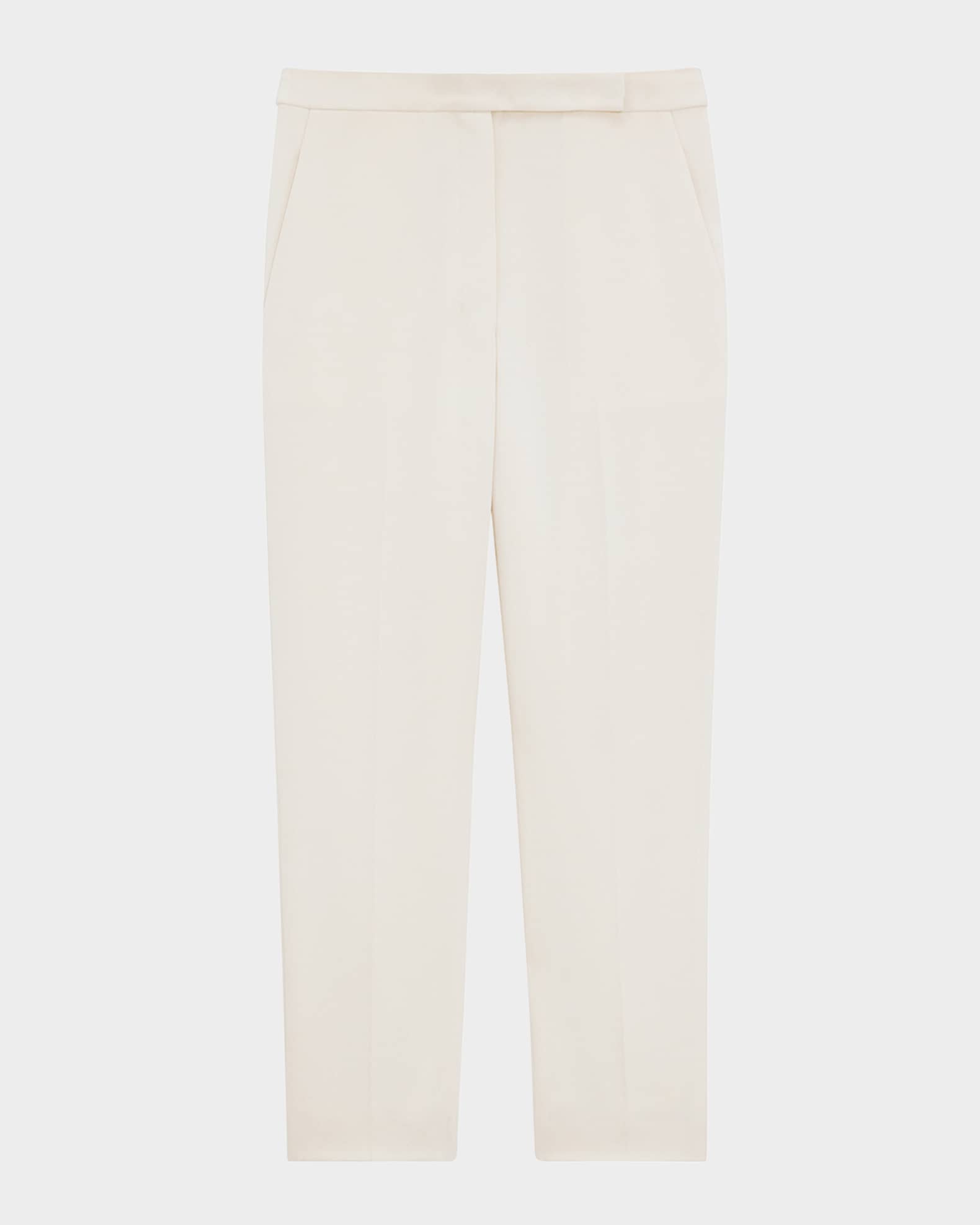 High-Waist Slim Cropped Admiral Crepe Pants 0