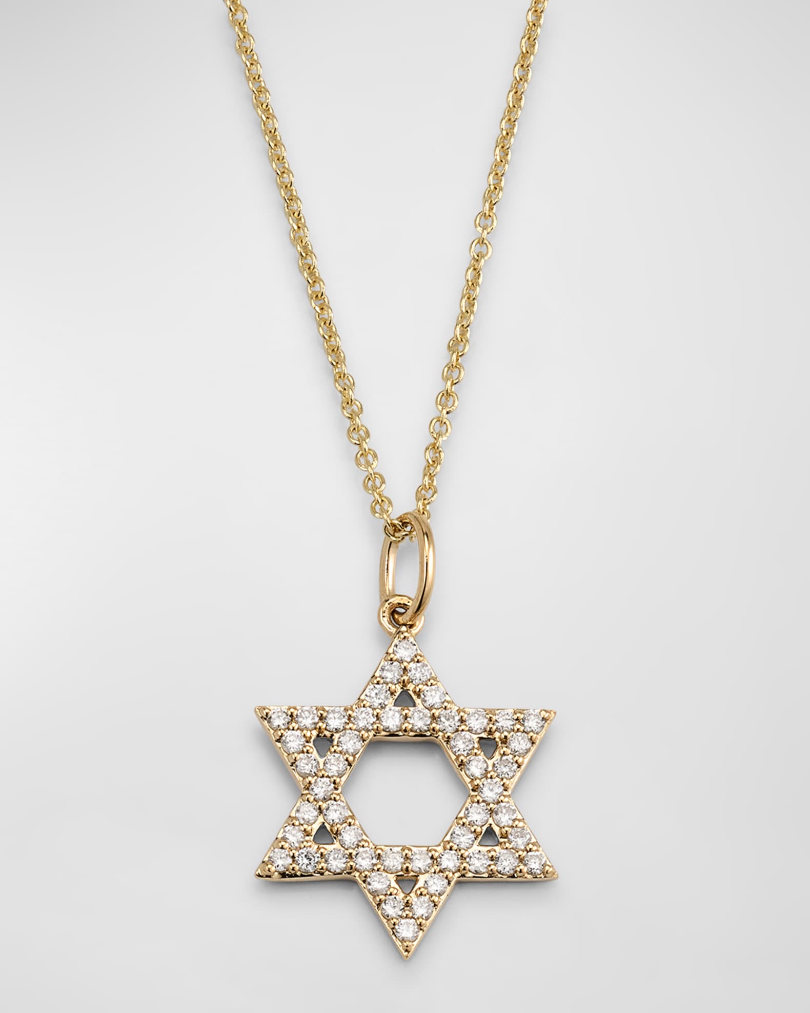 14K Star of David Charm on Light Chain Necklace 0