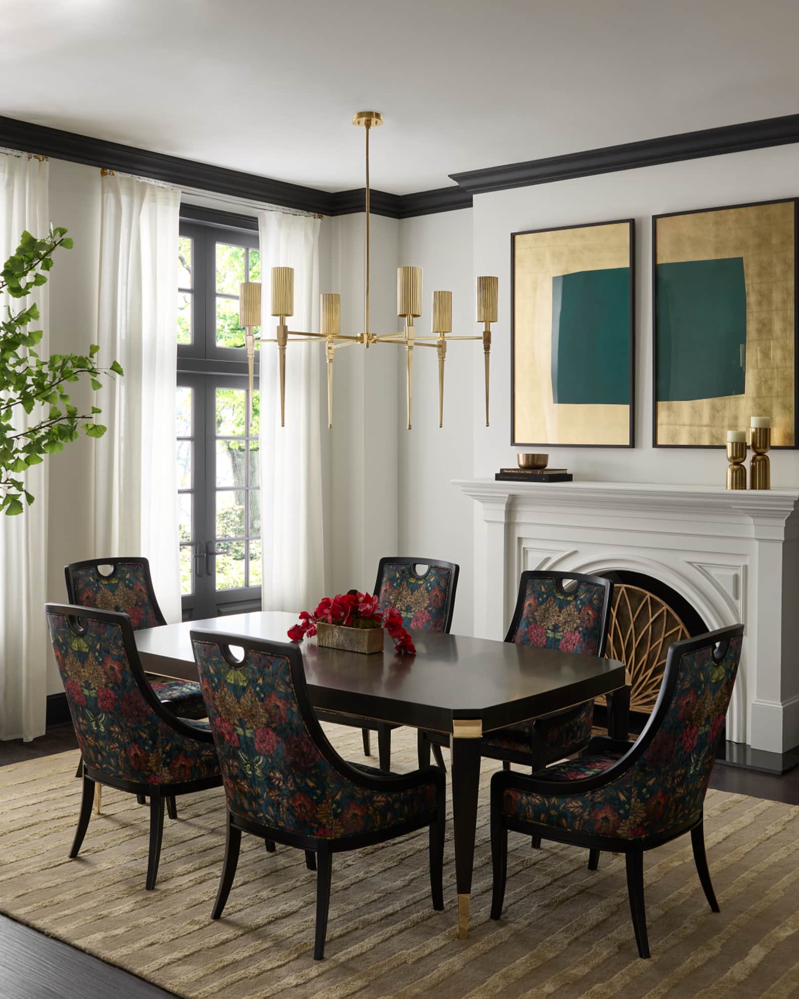Fluted Brass Chandelier  1