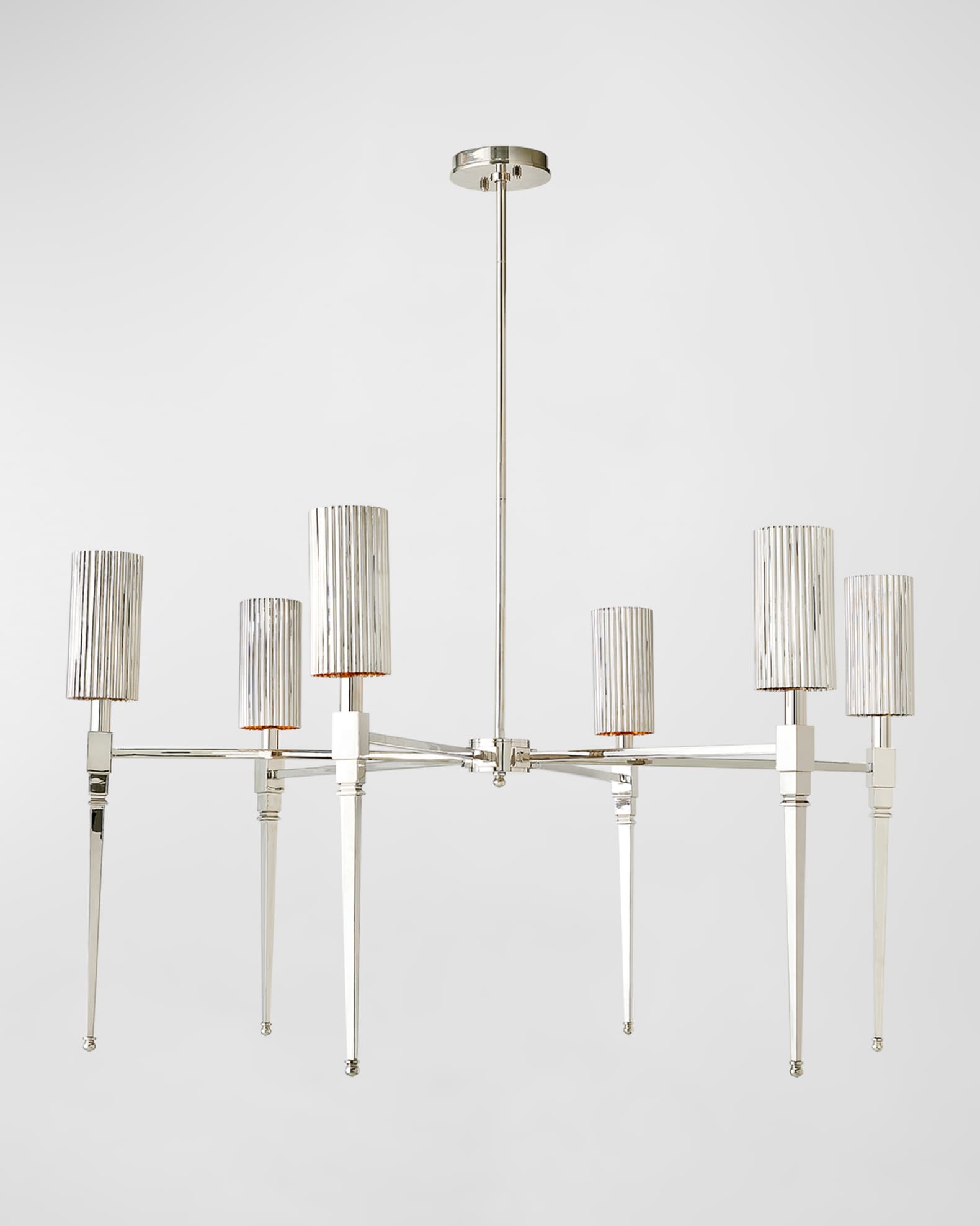 Fluted Brass Chandelier  0