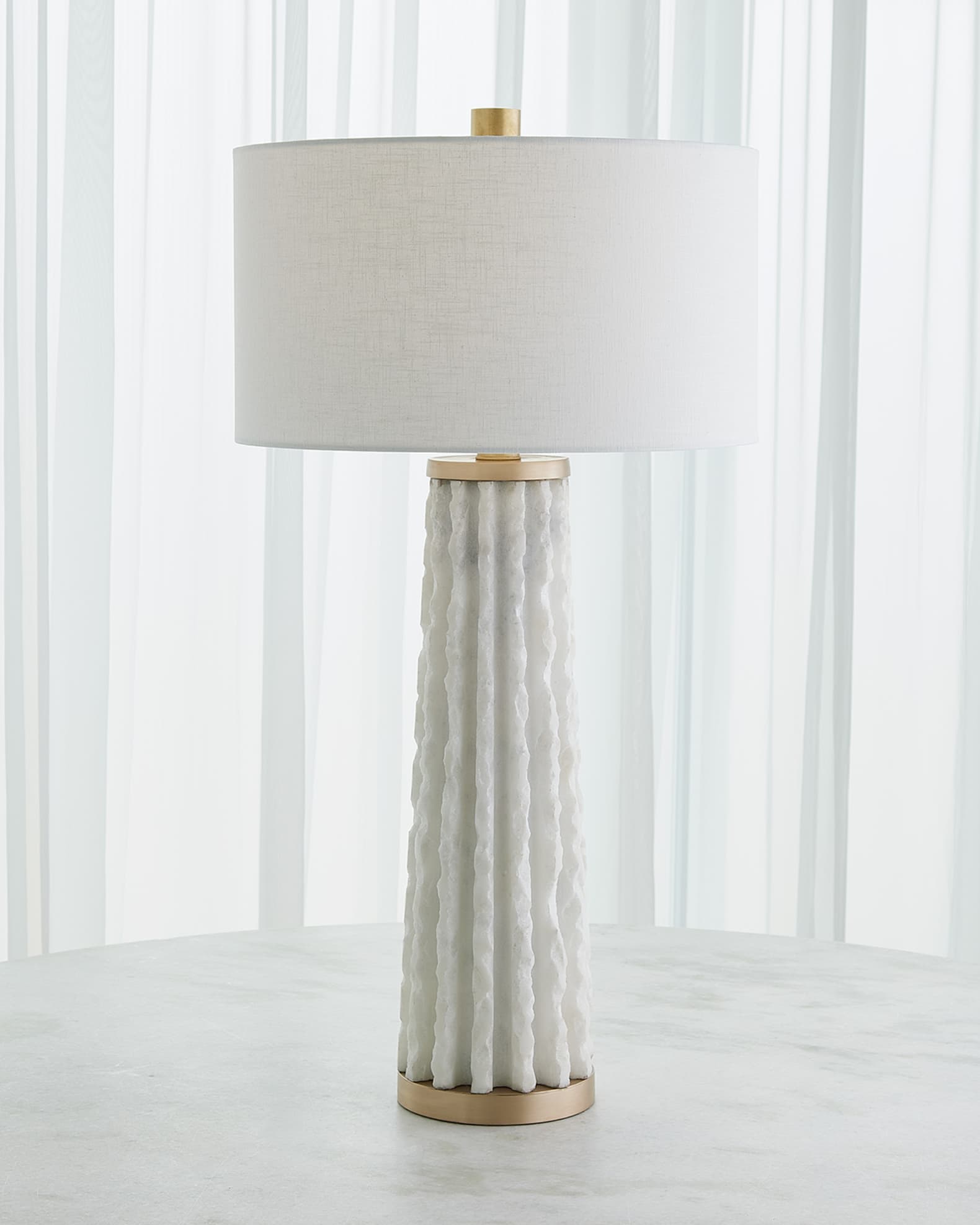 Quarry White Marble Table Lamp 0