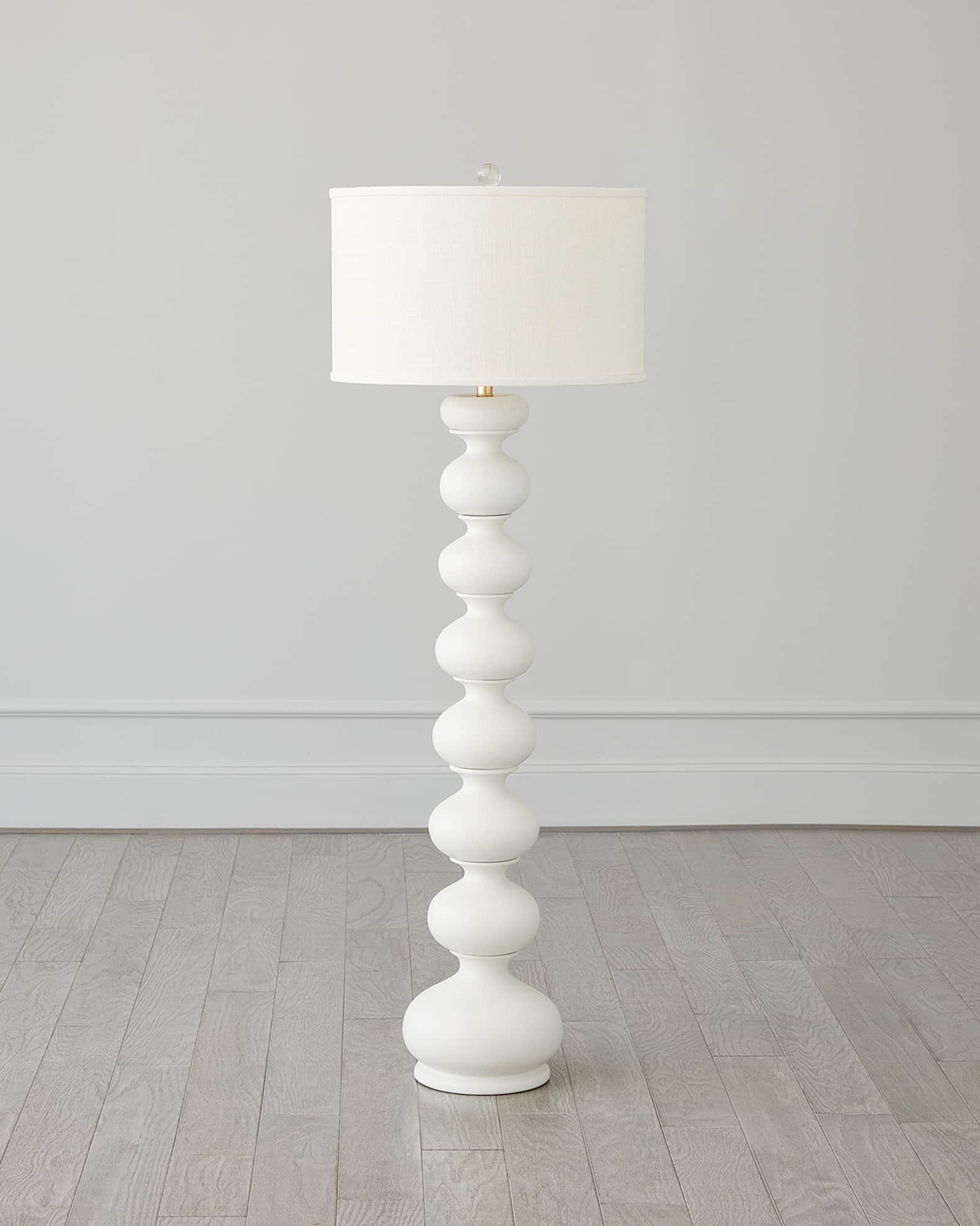 Stacked Bulb Floor Lamp, Matte White  1