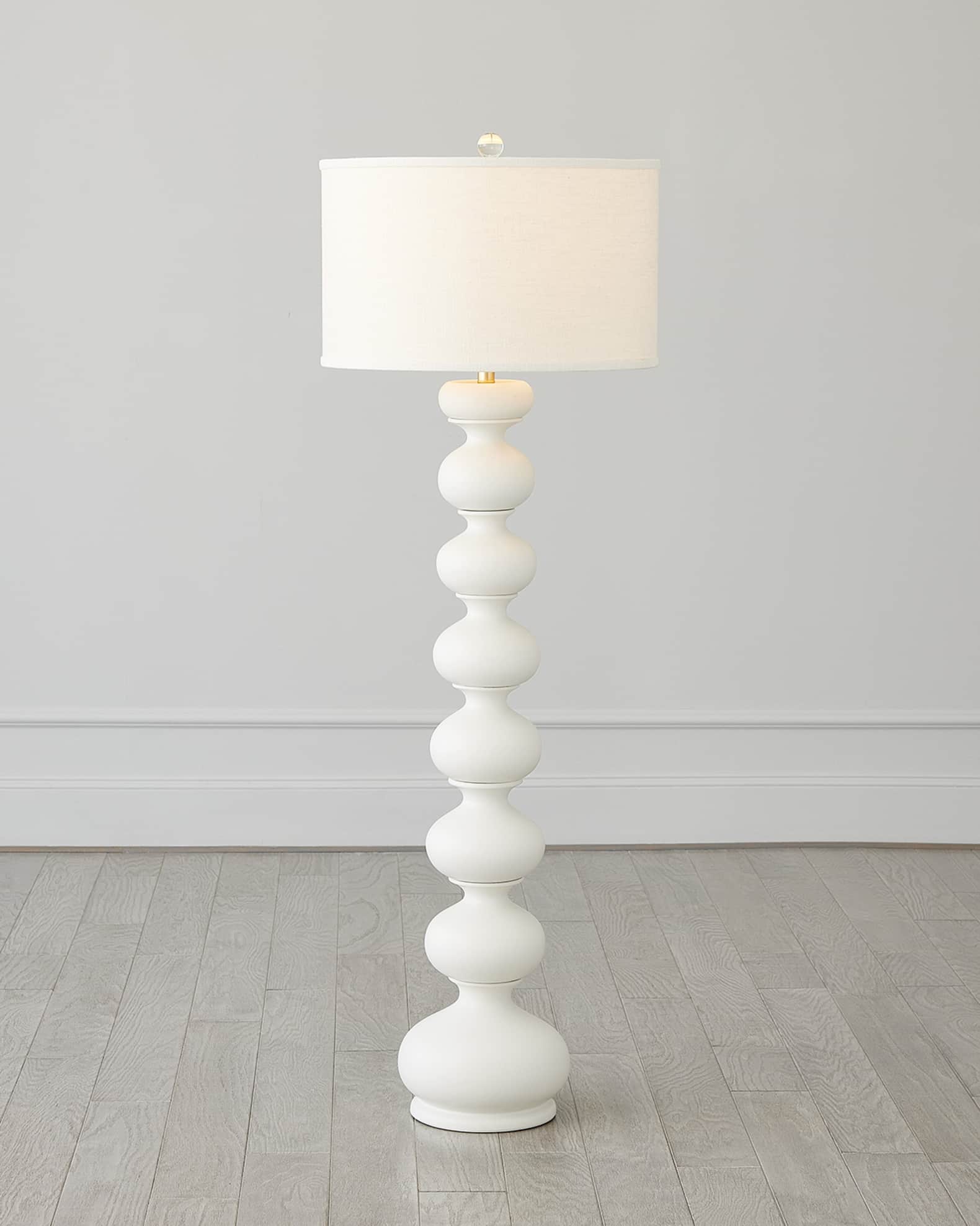 Stacked Bulb Floor Lamp, Matte White  0