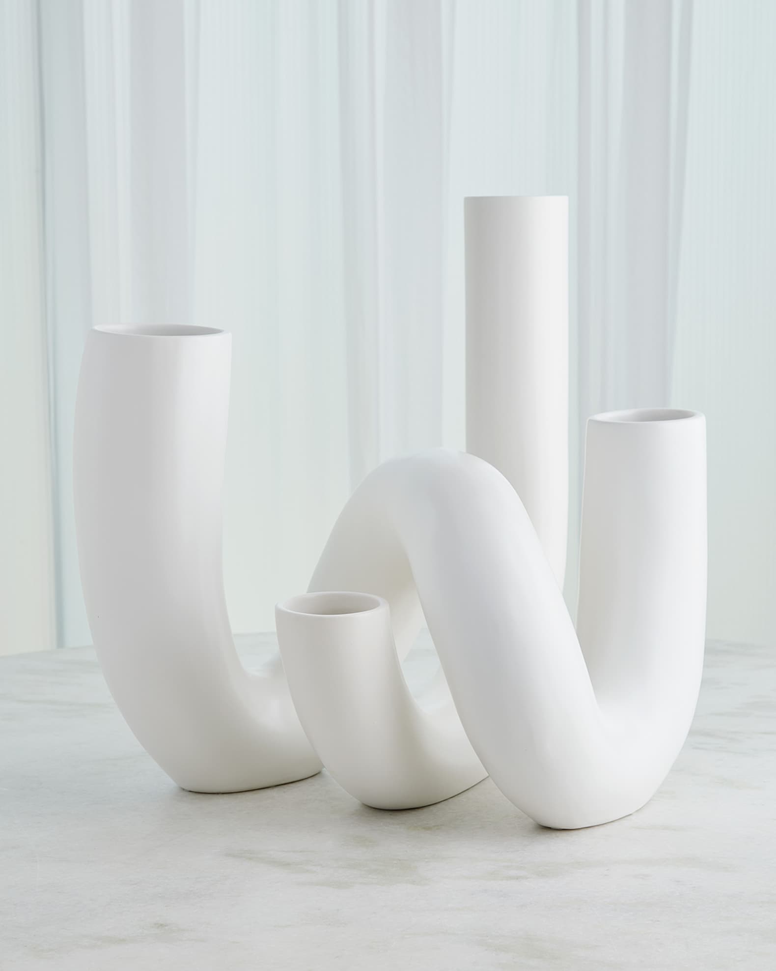 Cellentani Vase Set, Matte White 1