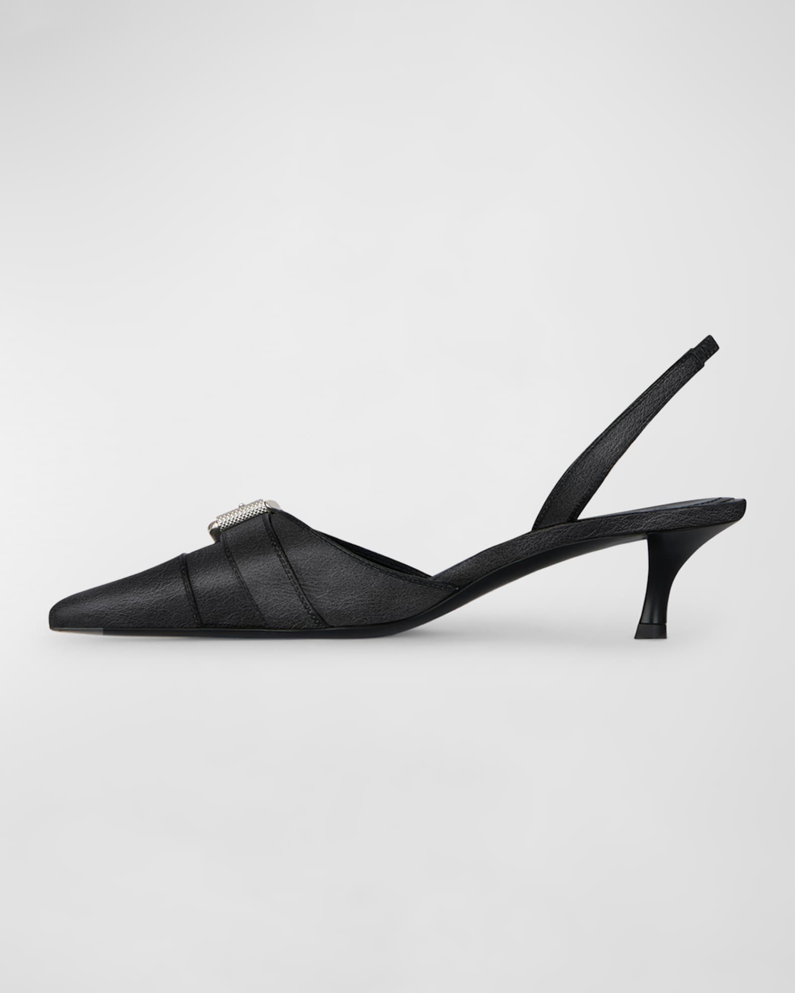 Voyou Leather Buckle Slingback Pumps 1