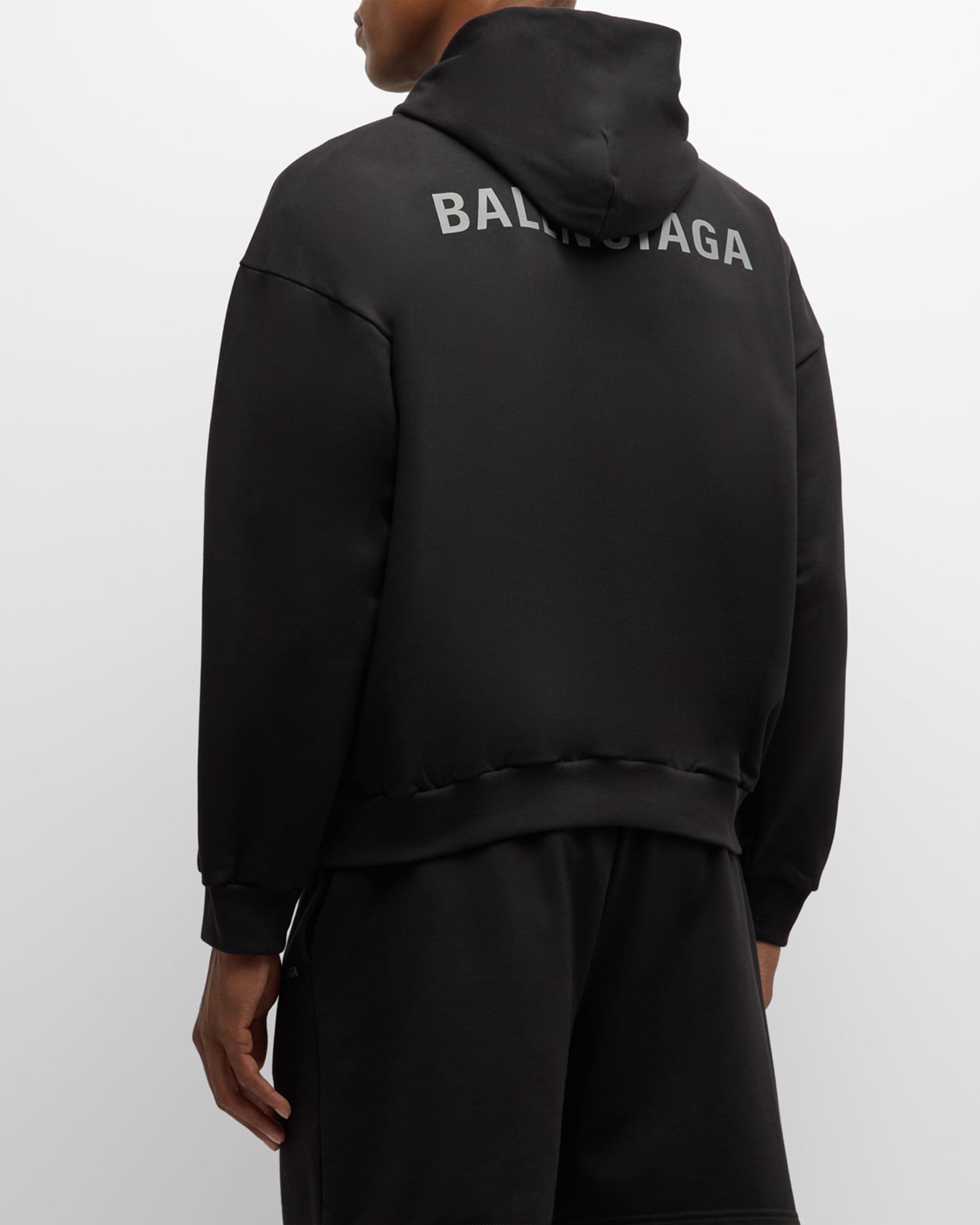 Balenciaga Men's Medium-Fit Logo Hoodie | Neiman Marcus