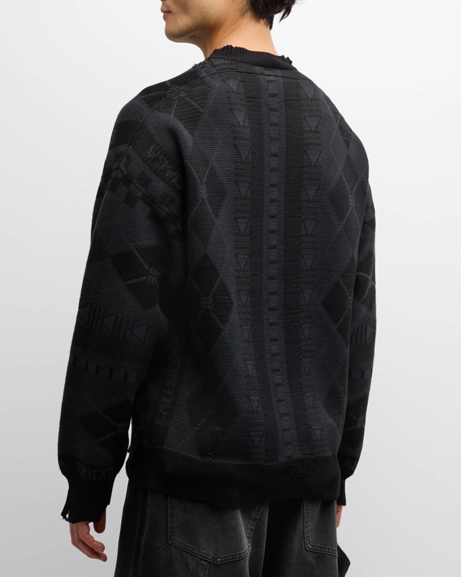 Balenciaga Men's Jacquard Crew Sweater | Neiman Marcus