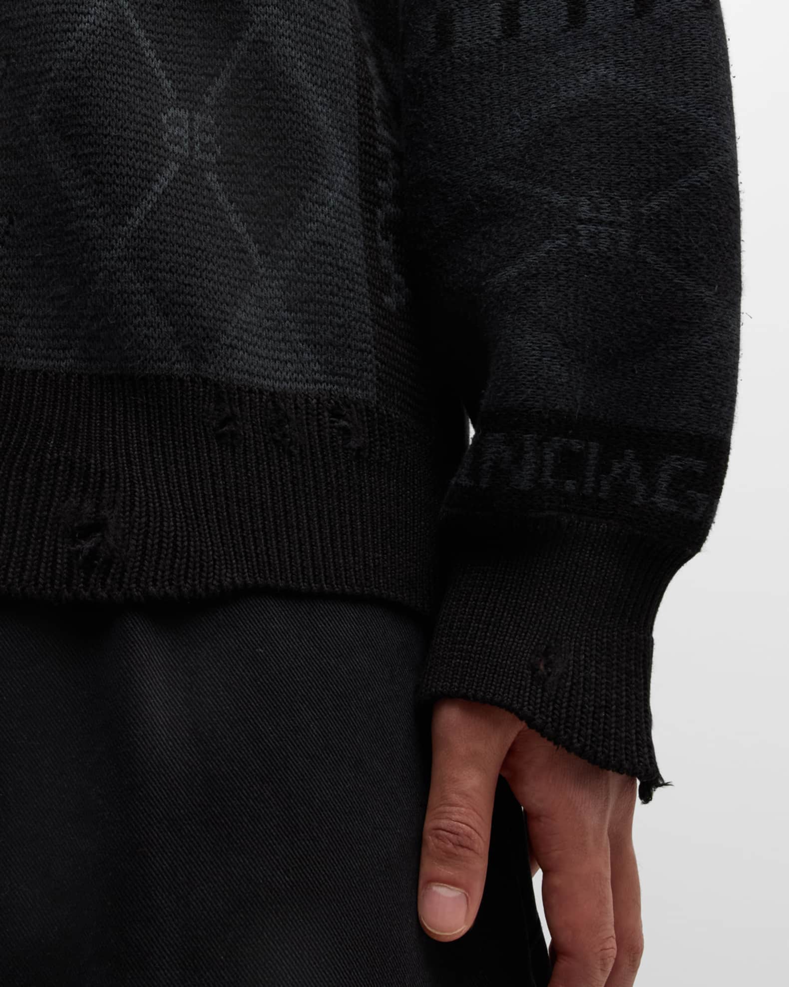 Balenciaga Men's Jacquard Crew Sweater | Neiman Marcus