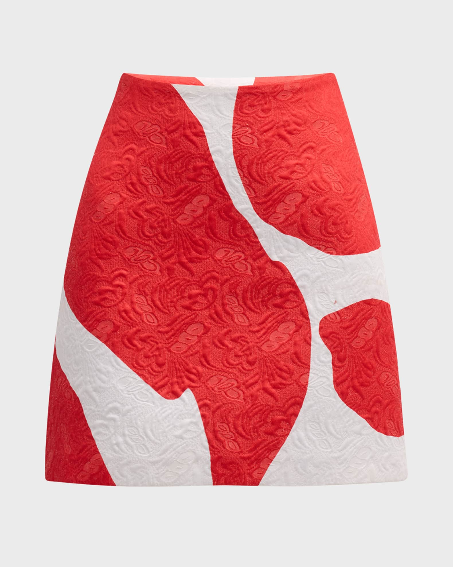 Milly Grand Foliage Jacquard A-Line Mini Skirt | Neiman Marcus