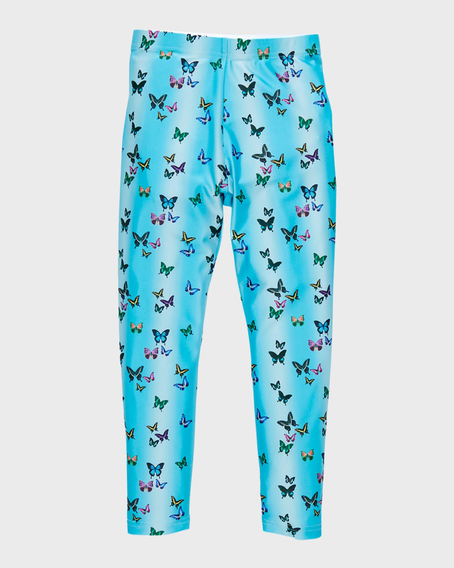 Kid Girl Butterfly Print Elasticized Leggings