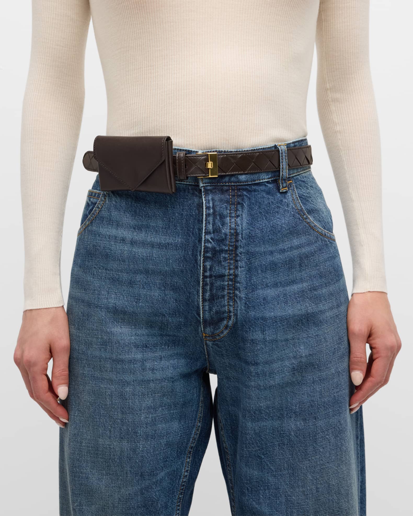 Woven Leather Belt With Wallet  1