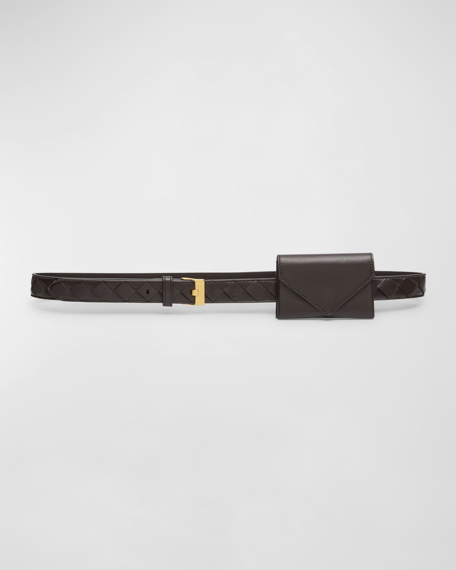 Woven Leather Belt With Wallet  0