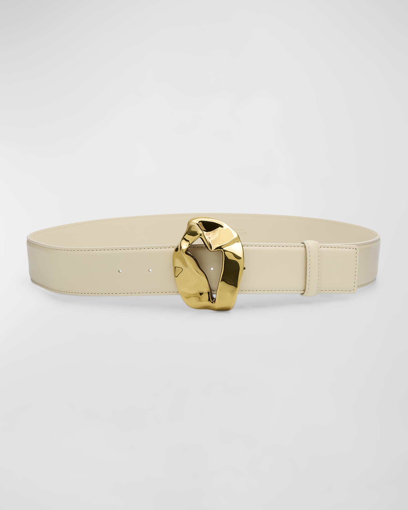 Abstract Buckled Leather Belt 0