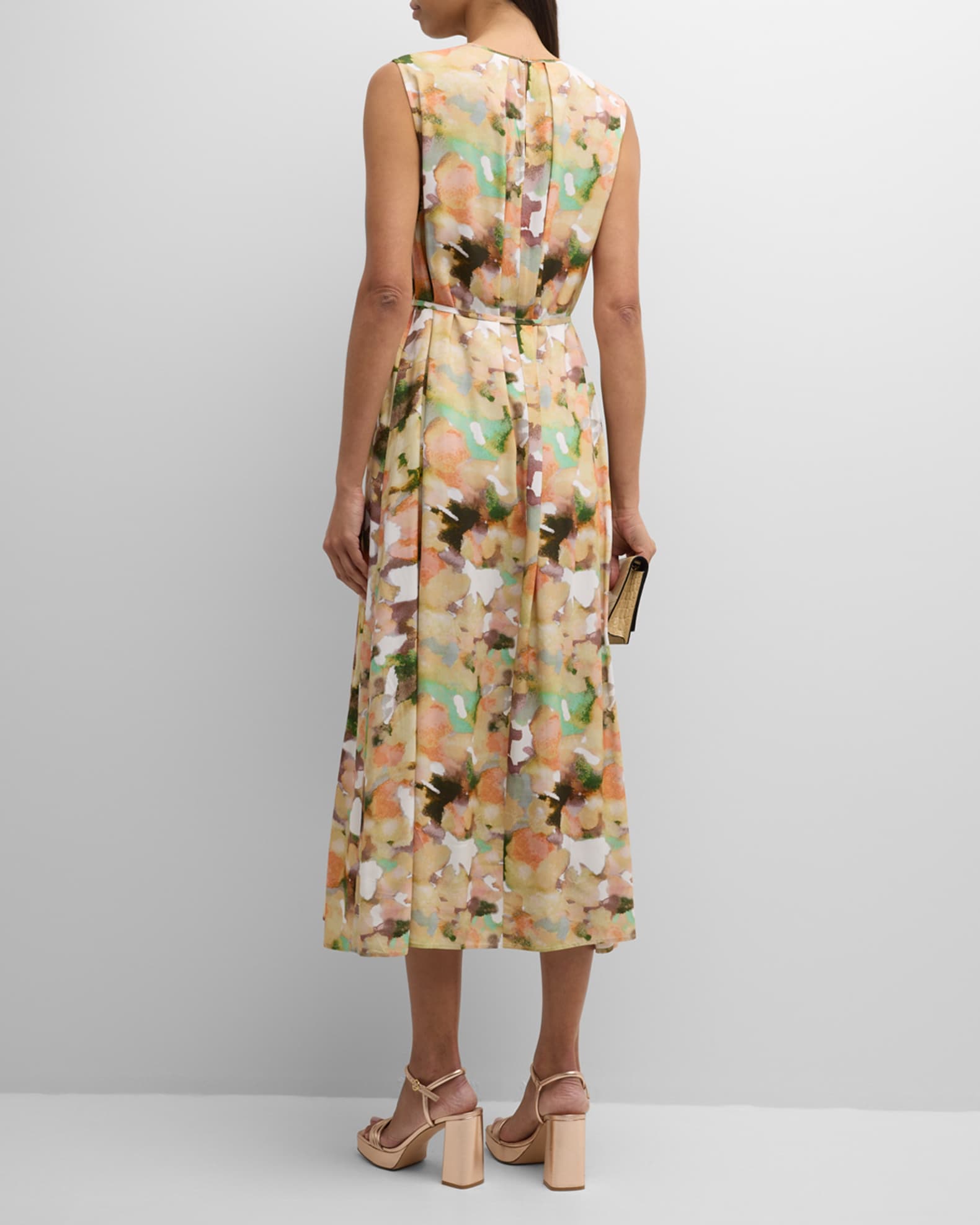 Watercolor Dreams Sleeveless Midi Dress