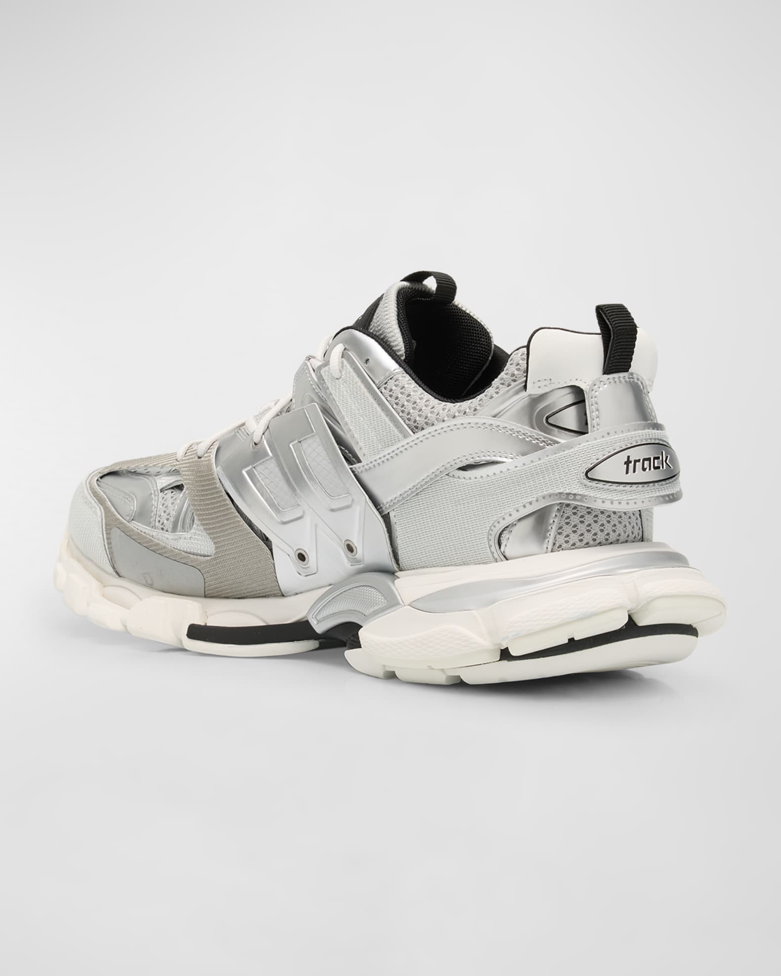 Balenciaga Men's Track Metallic Mesh Sneakers | Neiman Marcus