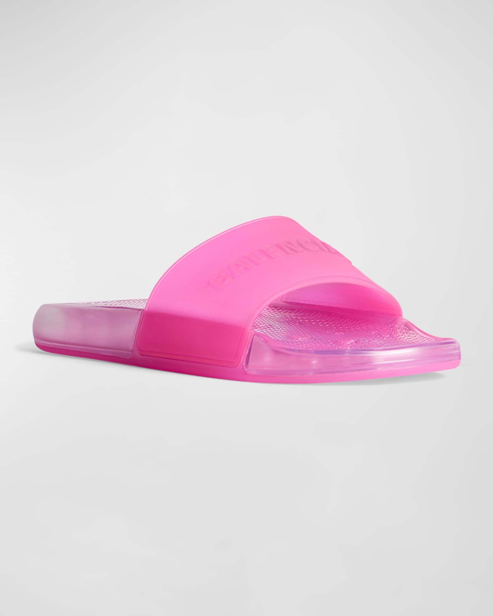 Transparent Logo Slide Pool Sandals