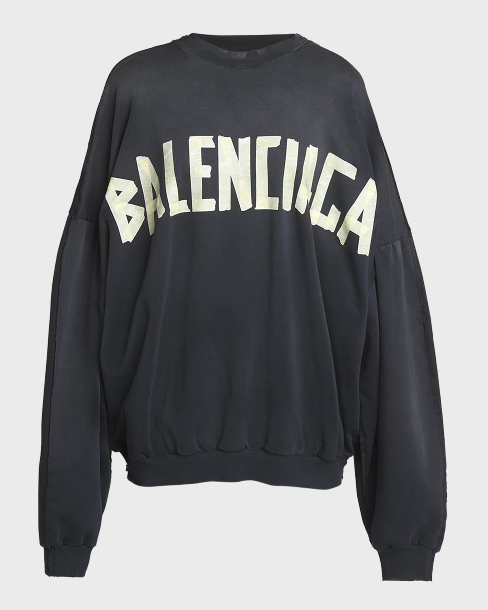 Balenciaga Oversized Double Front Crewneck Sweatshirt Neiman Marcus