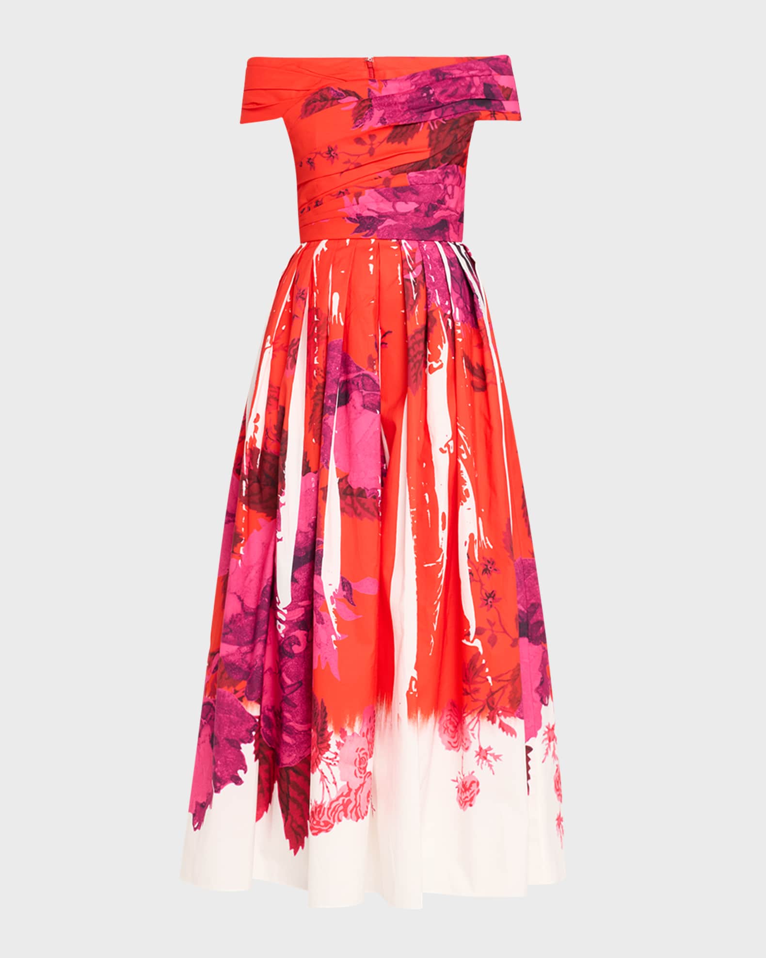Erdem Off Shoulder Floral Print Cocktail Dress Rose Poppy Women s 6 Cocktail Party Wedding Guest Dresses Off The Shoulder Dresses