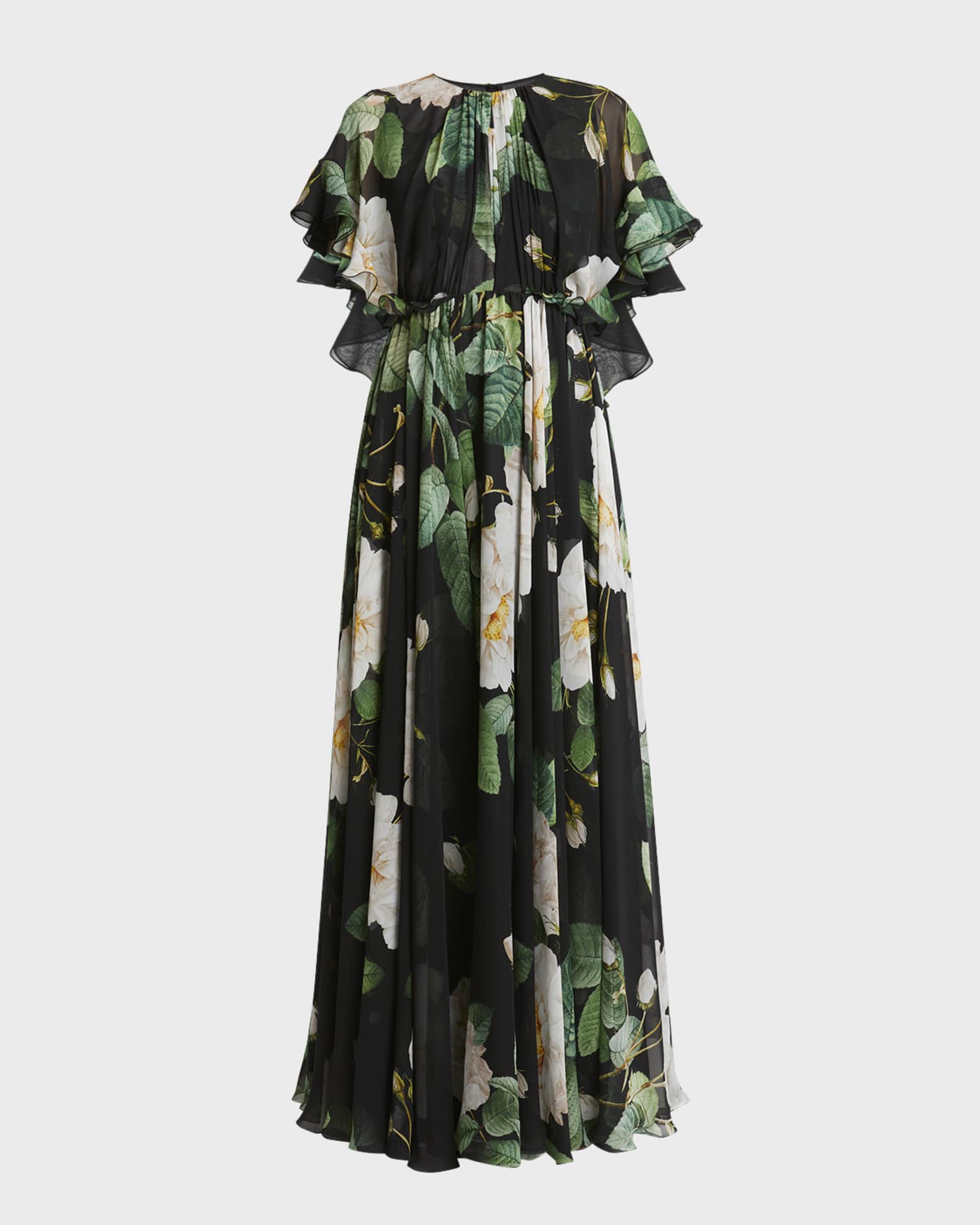 Chiffon cape maxi dress online