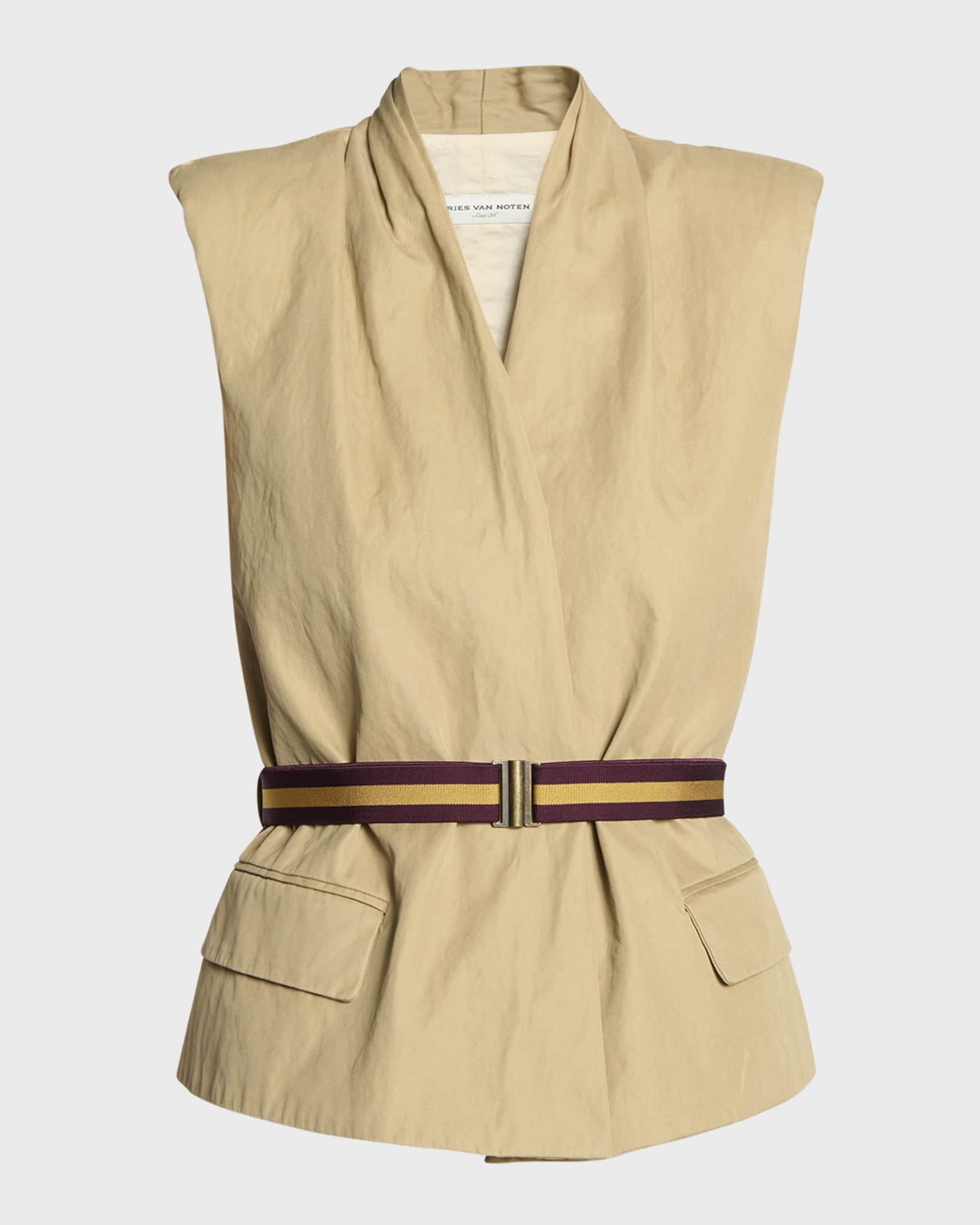 Vilian Belted Sleeveless Wrap Jacket 0