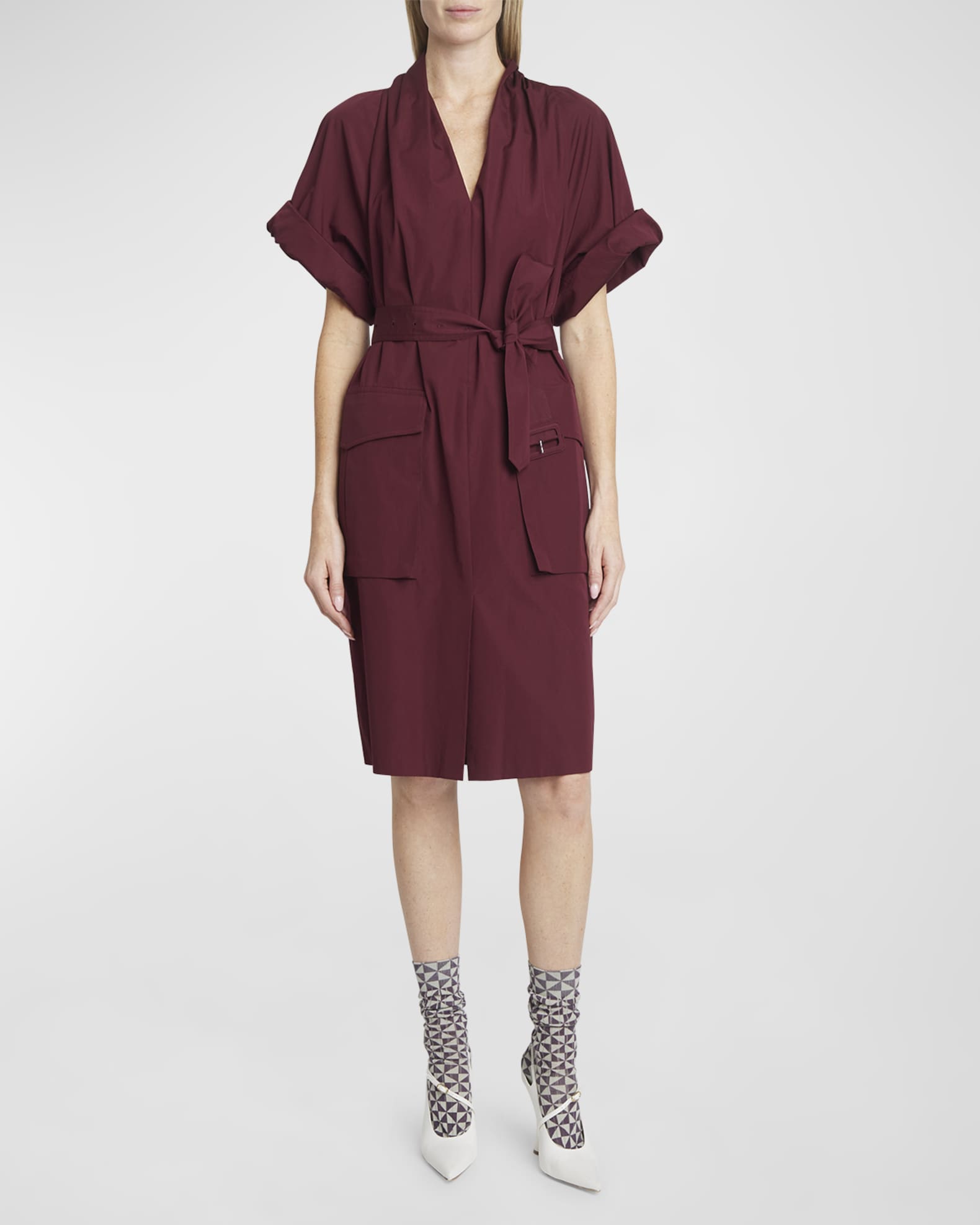 Debrasa Short-Sleeve Belted Cargo Dress