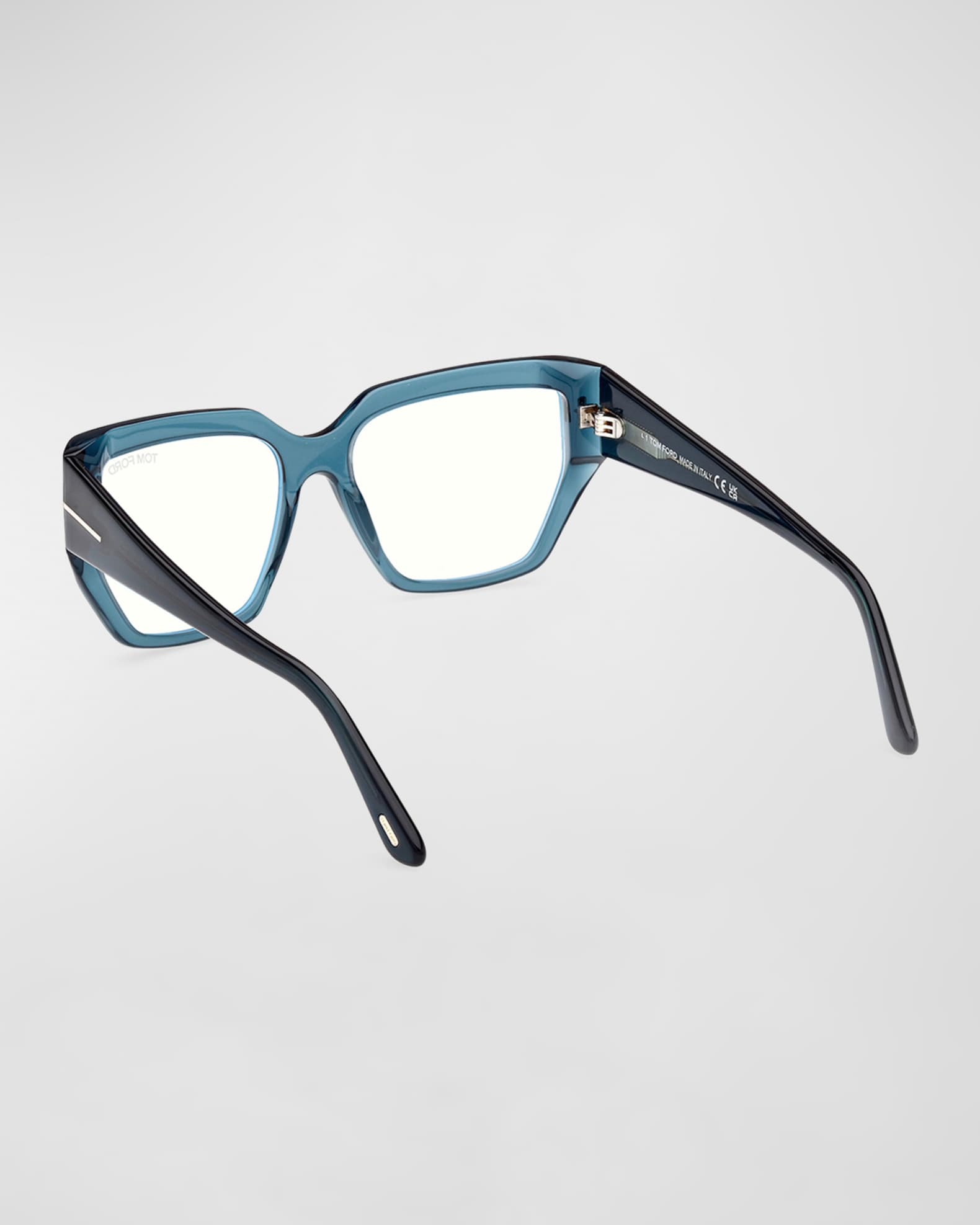 Beveled Blue Blocking Acetate Square Glasses  1