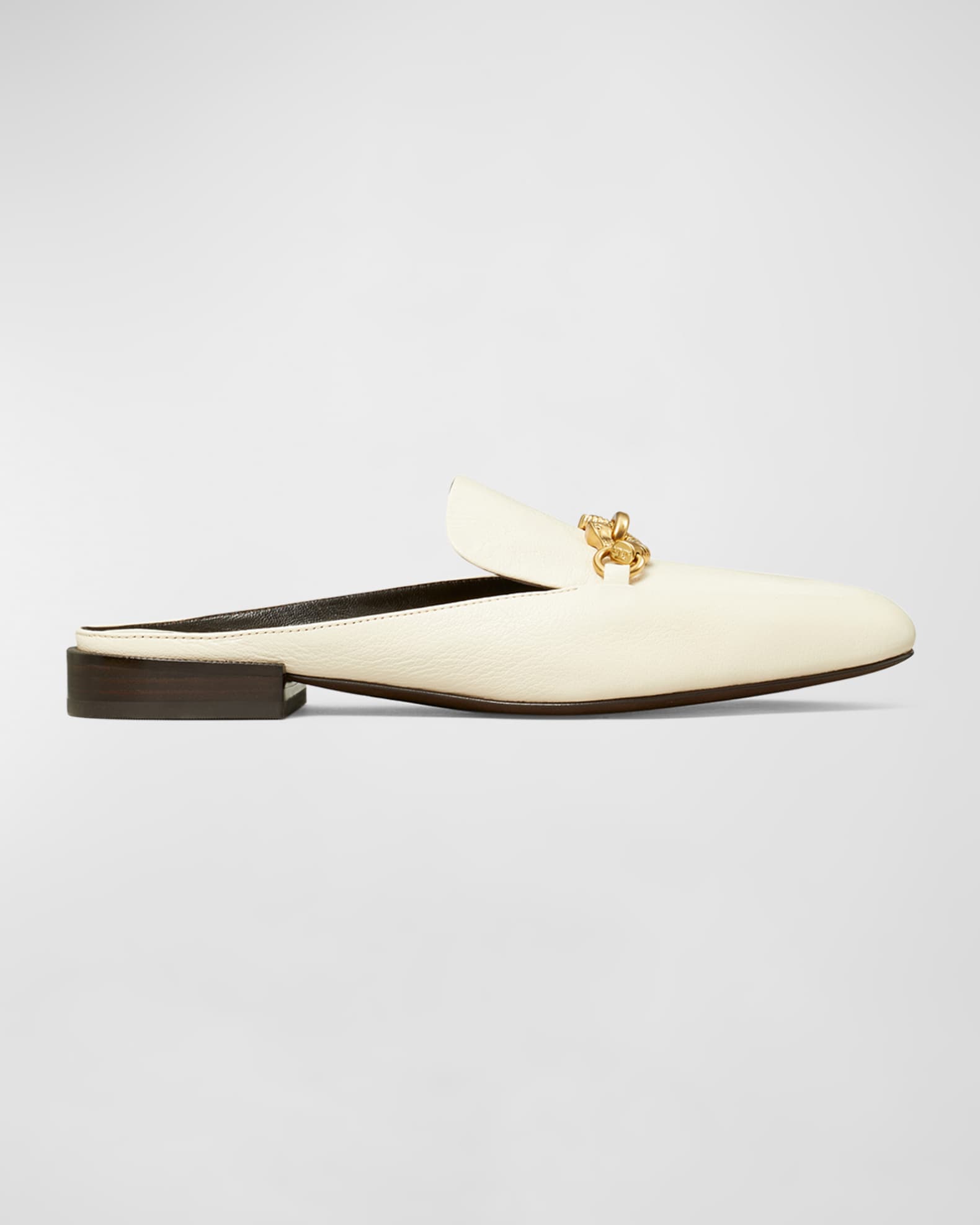 Jessa Leather Bit Chain Loafer Mules