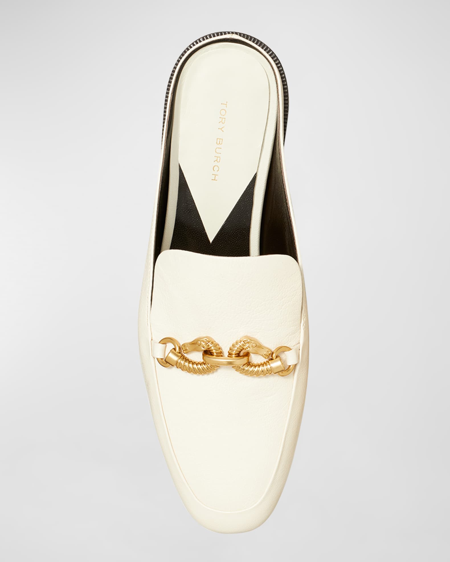 Jessa Leather Bit Chain Loafer Mules
