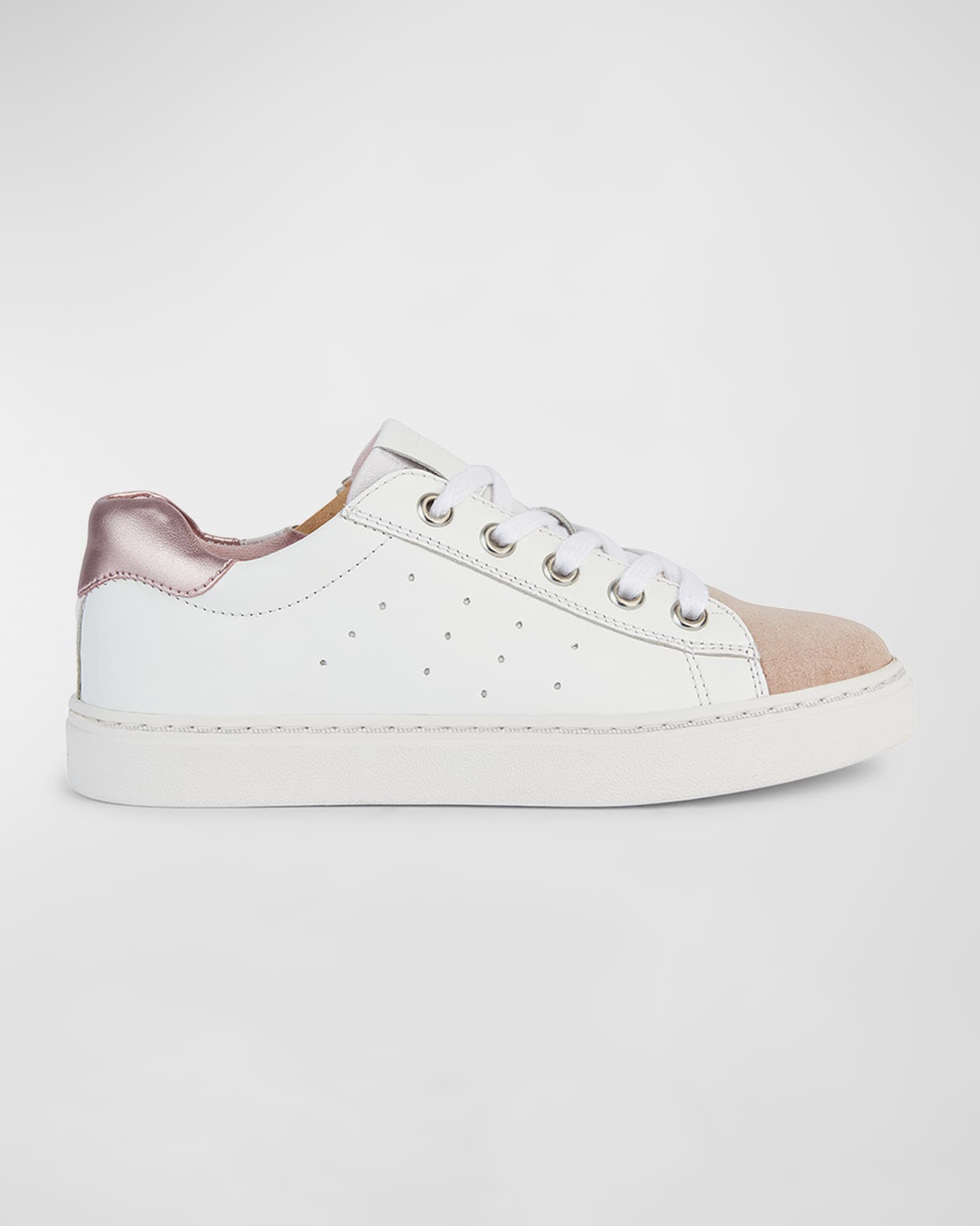 Geox Girl's Nashik Mixed Leather Sneakers, Toddler/Kids