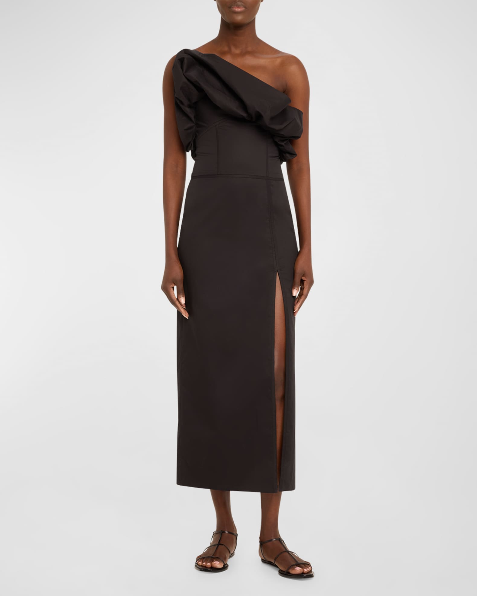Noche Habanera One-Shoulder Puffed Dress 1